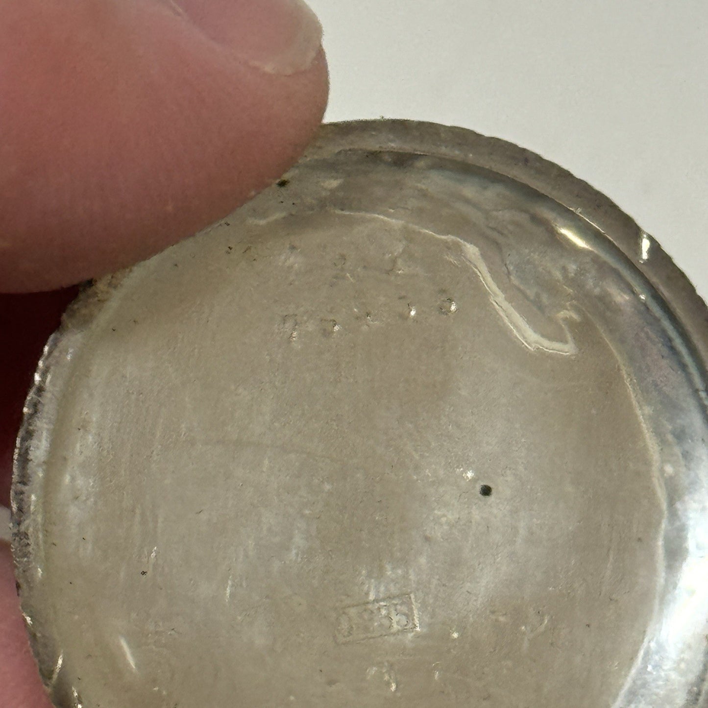 Antique Sterling Silver Patterned Dial Cylinder Pocket Watch & Outer Case PARTS