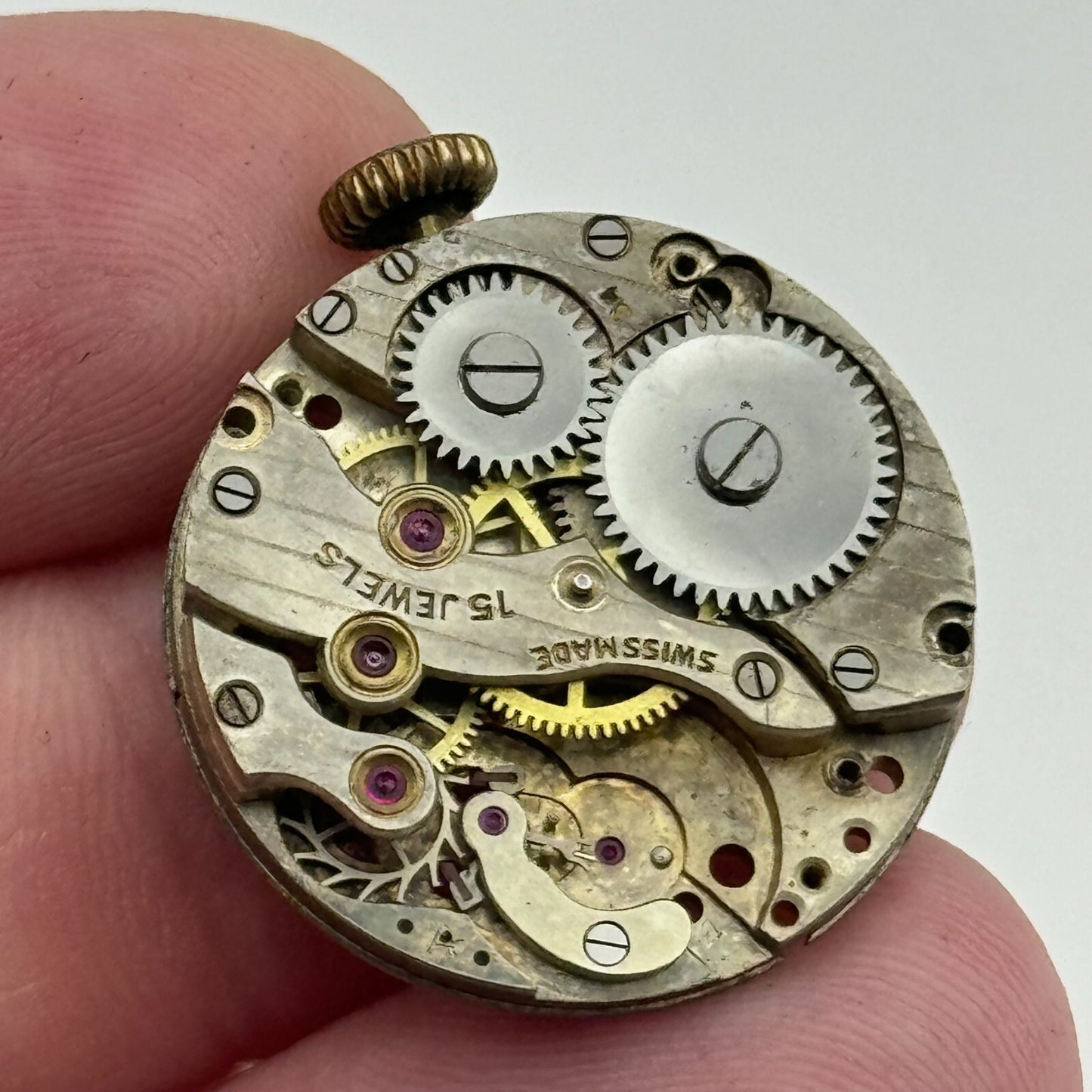 23.7mm Arogno Cal 34 Manual Wind Swiss 15 Jewels Watch Movement Vintage PARTS