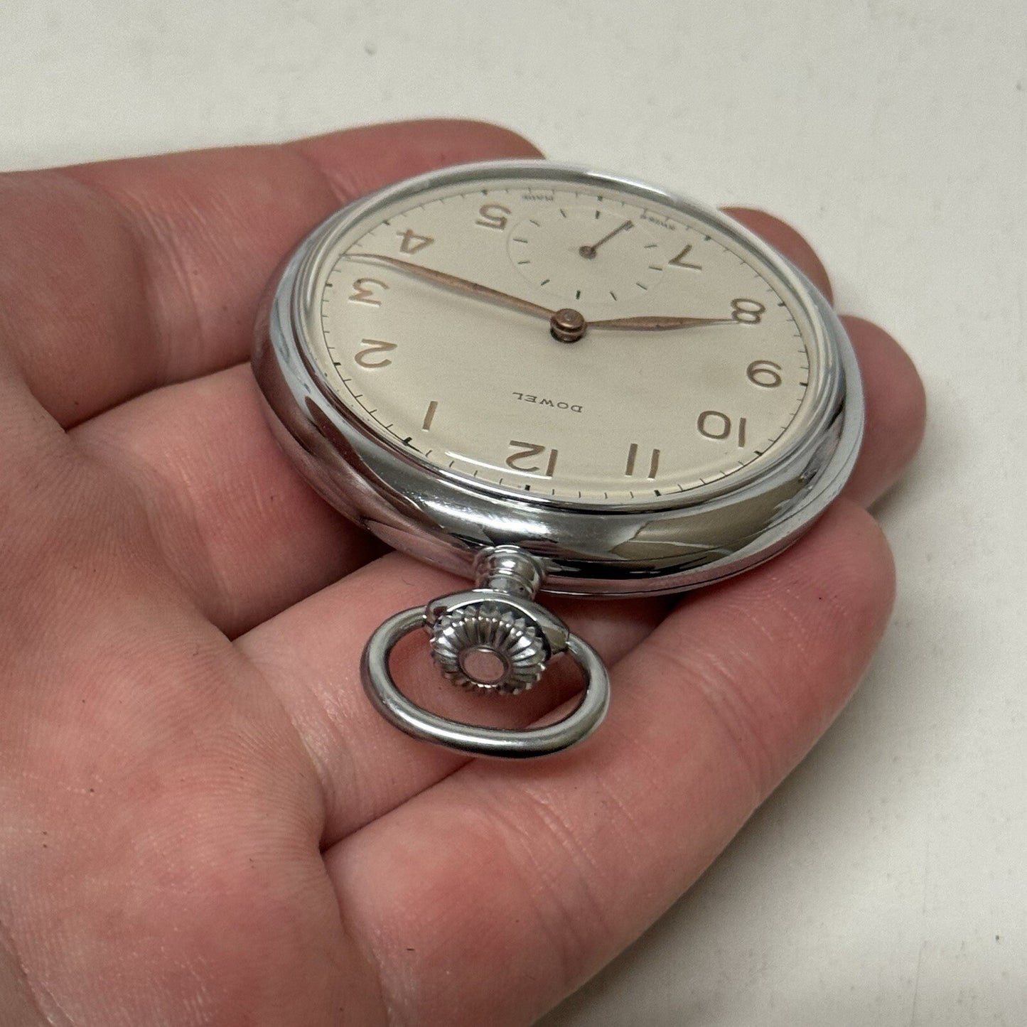 50mm Vintage Dowel NEW OLD STOCK Open Face Sub Seconds Pocket Watch TO SERVICE