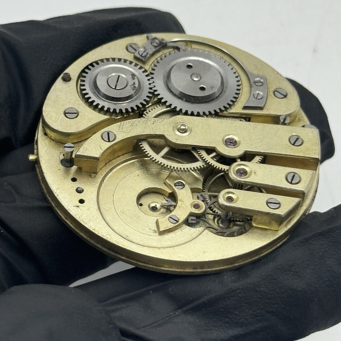 42.8mm J M Buff Partial Cylinder Quality Pocket Watch Movement FOR PARTS