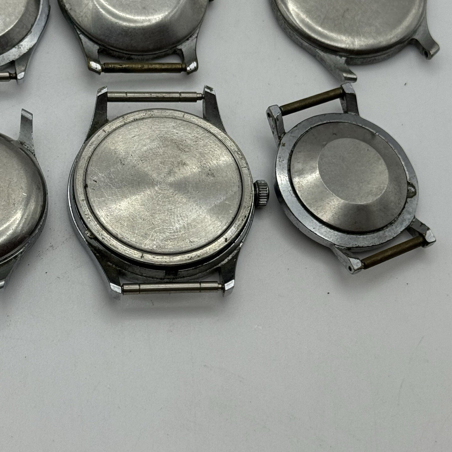 8 x Vintage Soviet Manual Wind Watch Heads For Parts Repair Job Lot Bundle
