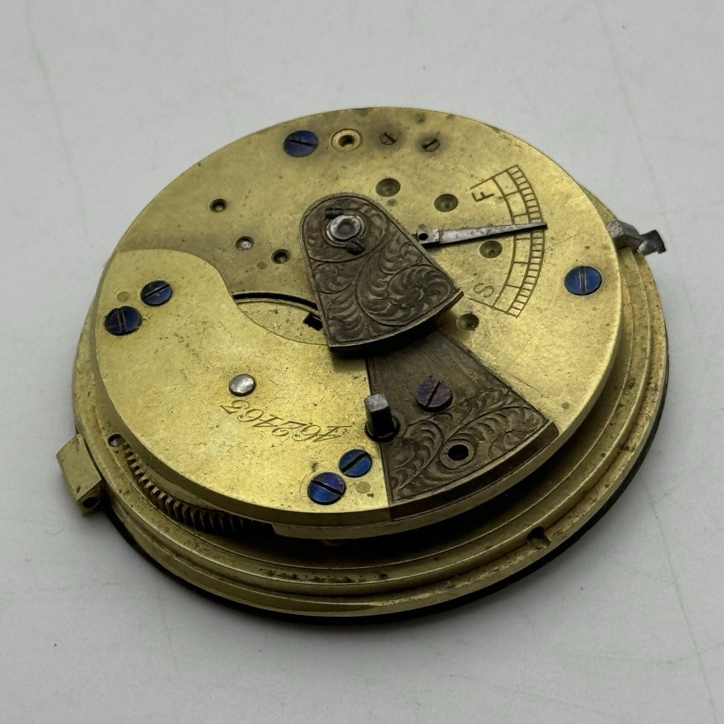 44.7mm C H Flooks Merthyr Bristol Pontypridd Pocket Watch Movement FOR PARTS