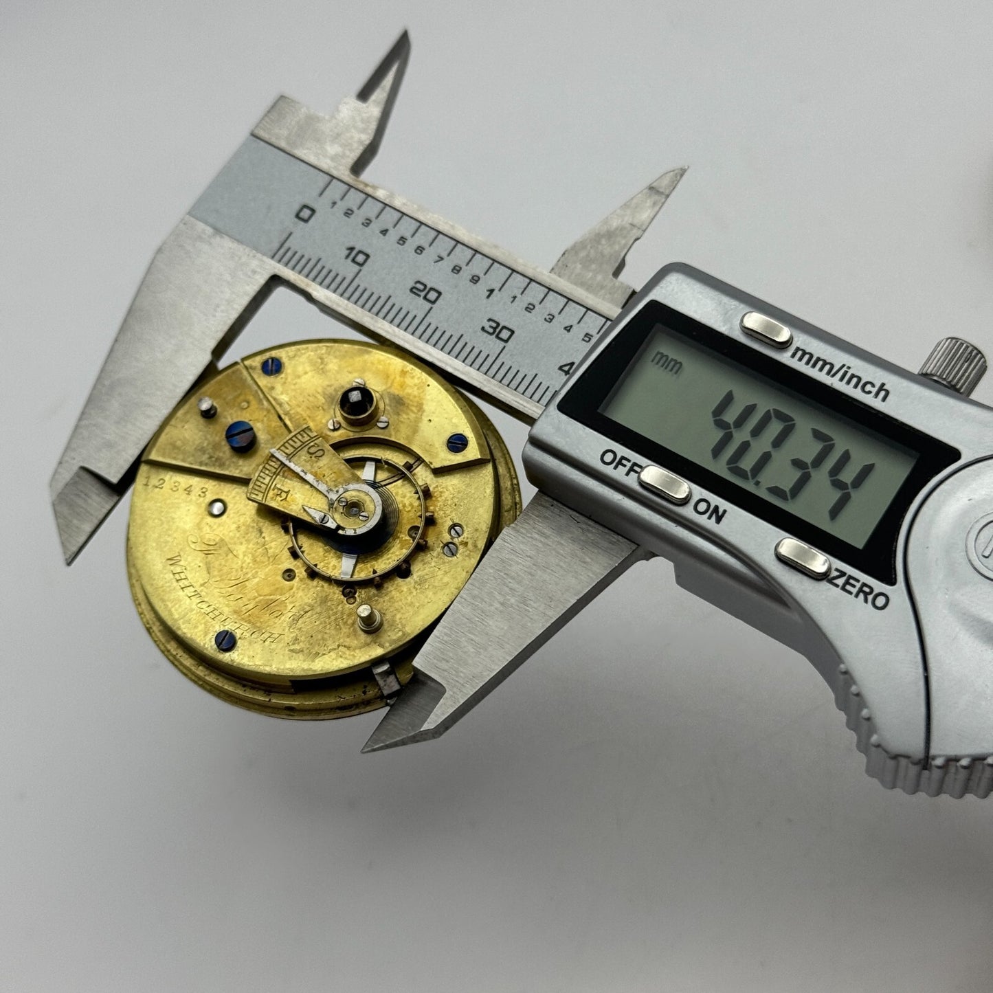 44.9mm Antique F Taylor Whitchurch Balance Intact Pocket Watch Movement PARTS
