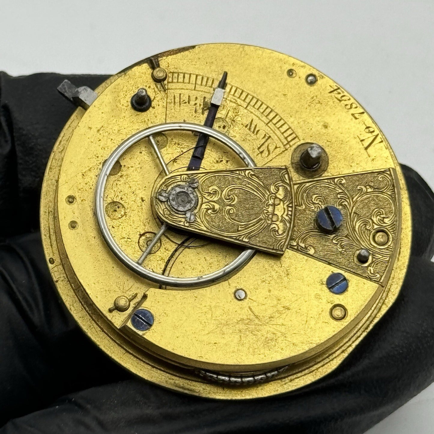 42.9mm Unidentified J.D 16 Fusee Pocket Watch Movement FOR PARTS Restoration