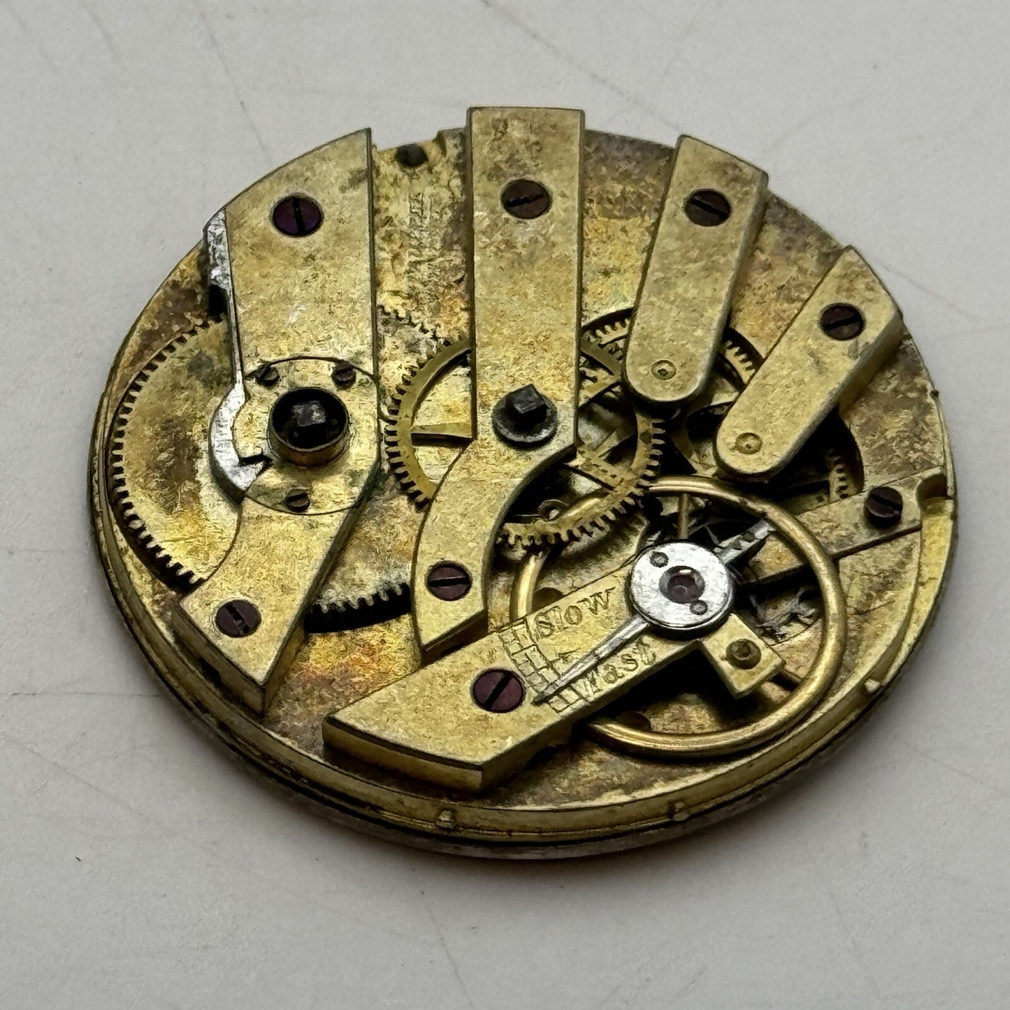 36.7mm Stauffer C X De Fonds Beautiful Dial Cylinder Watch Movement FOR PARTS