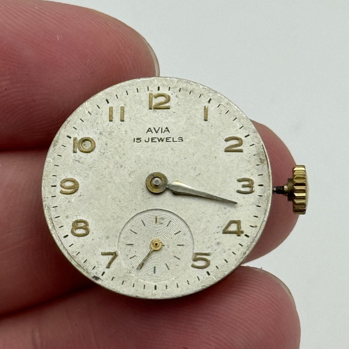 23.6mm Avia AS 984 Manual Wind Watch Movement Swiss Vintage PARTS SPARES