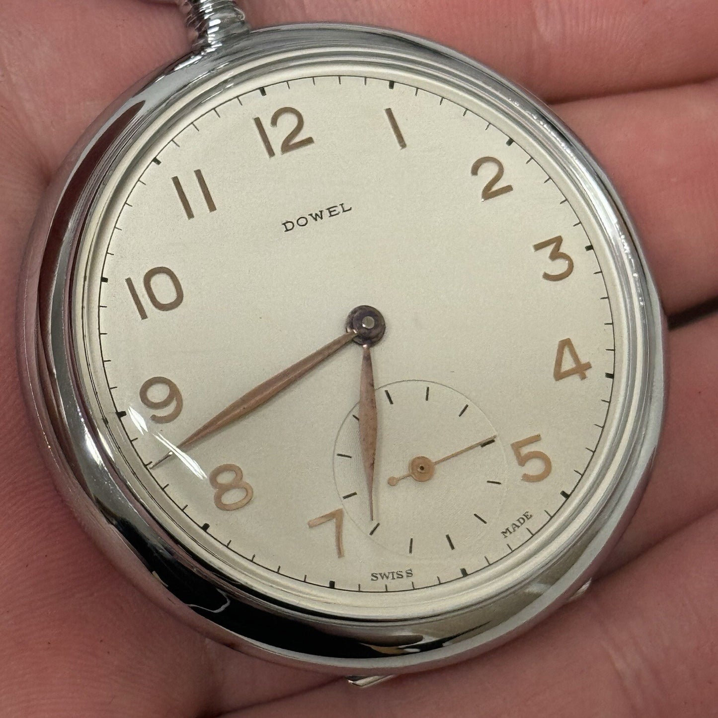 50mm Vintage Dowel NEW OLD STOCK Open Face Sub Seconds Pocket Watch TO SERVICE