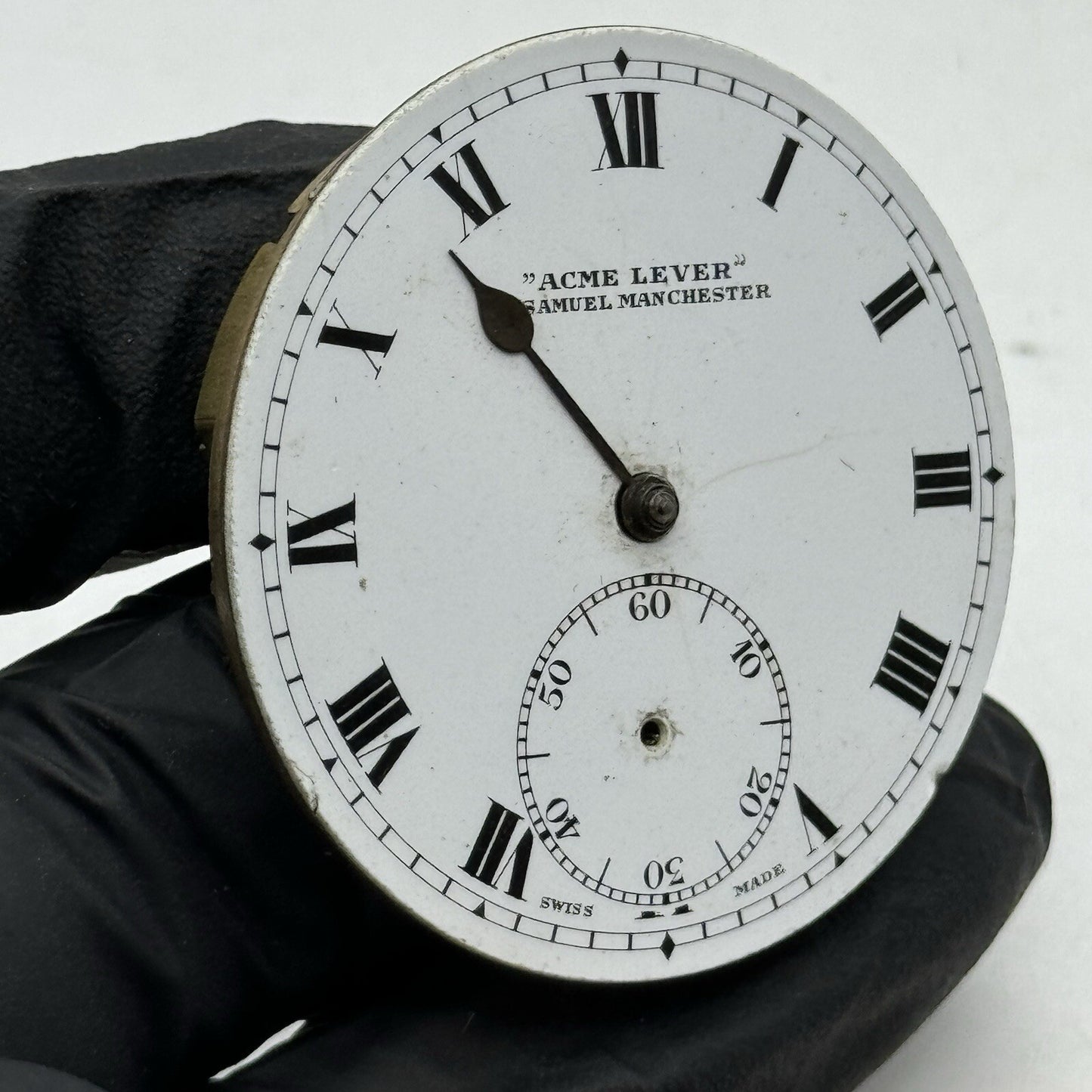 43.2mm H Samuel Patent Balance Pocket Watch Movement FOR PARTS Restoration