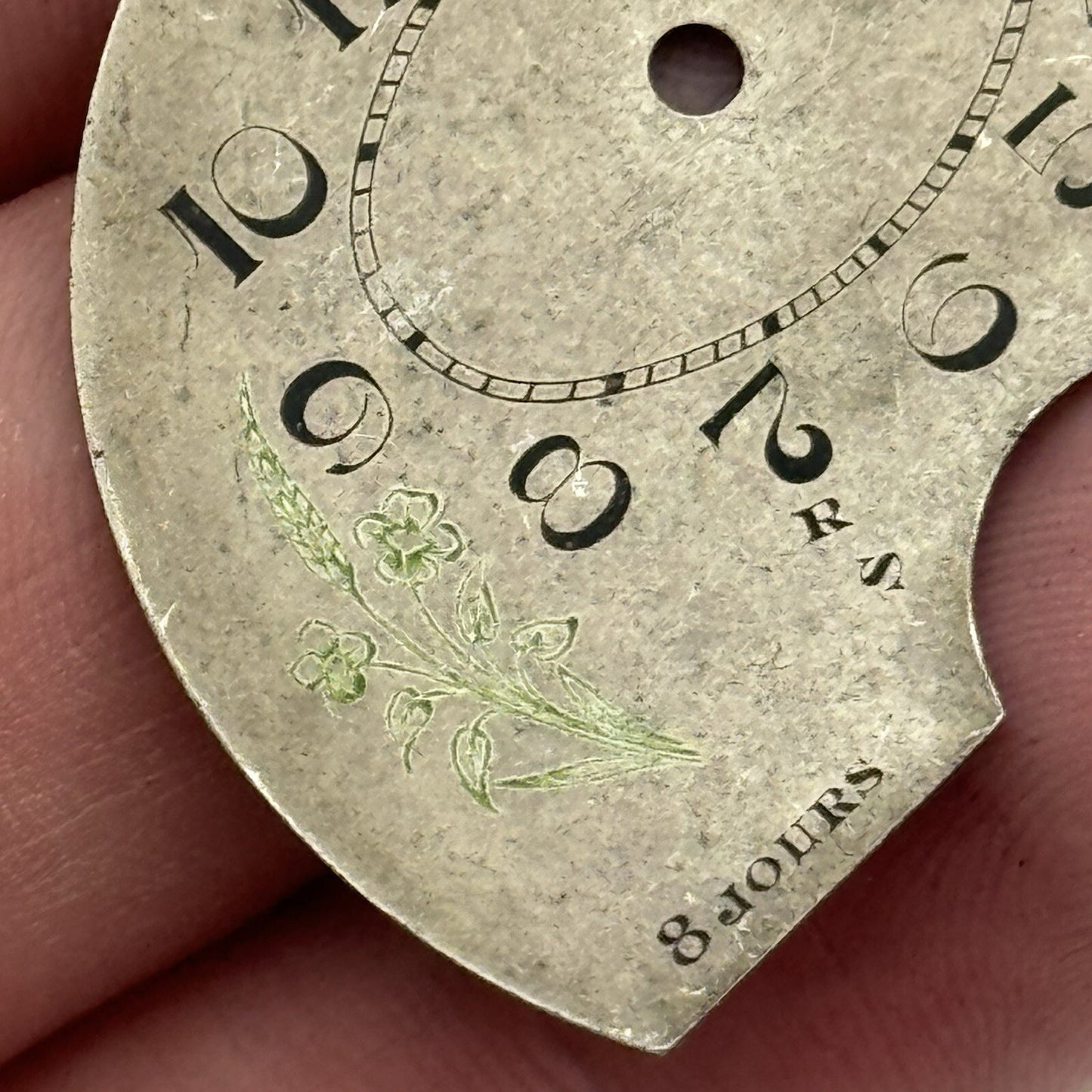 42.5mm Beautiful Hebdomas 8 Days Flower Pattern Pocket Watch Dial Spares Parts