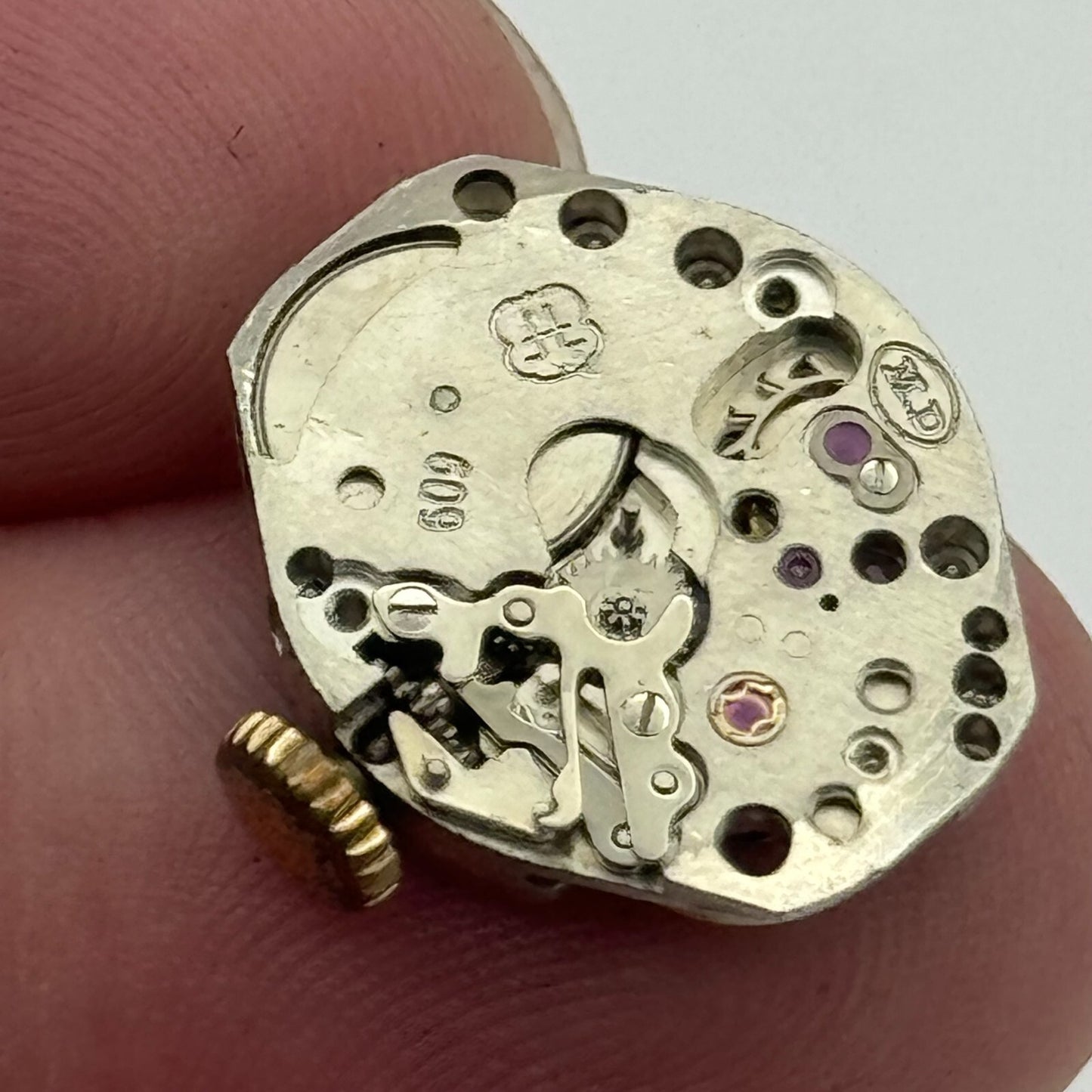15.3mm Running Rotary FHF 609 Manual Wind 17 Jewels Swiss Watch Movement PARTS