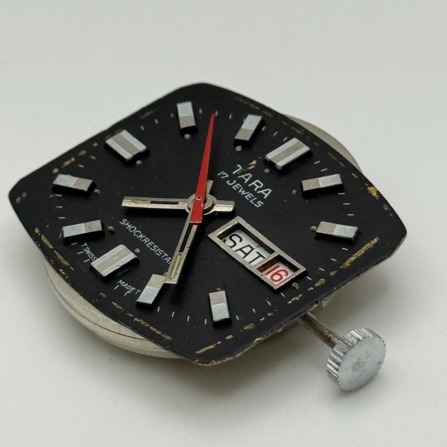 Tara Ronda 217A Watch Movement Running Day Date Manual Vintage Swiss Parts 27mm