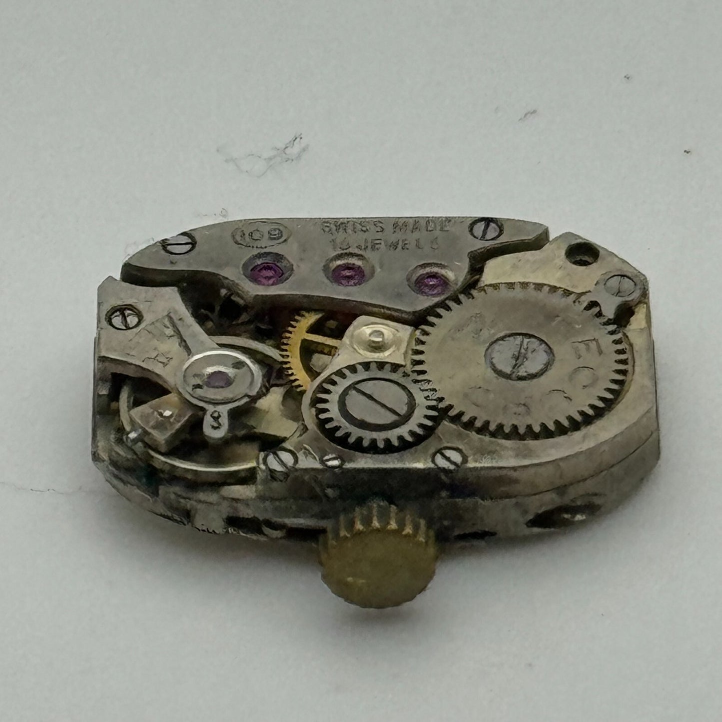 12.8mm Running Record Cal 109 Manual Wind 15 Jewels Swiss Watch Movement PARTS