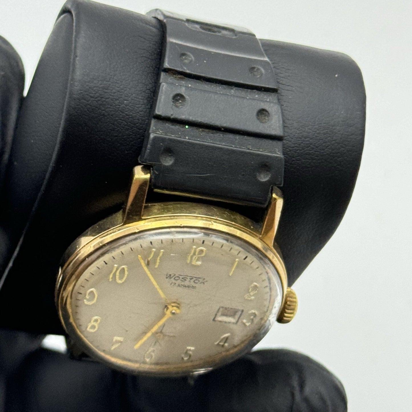 34mm Manual Wind Wostok USSR Date Dial Watch FOR PARTS
