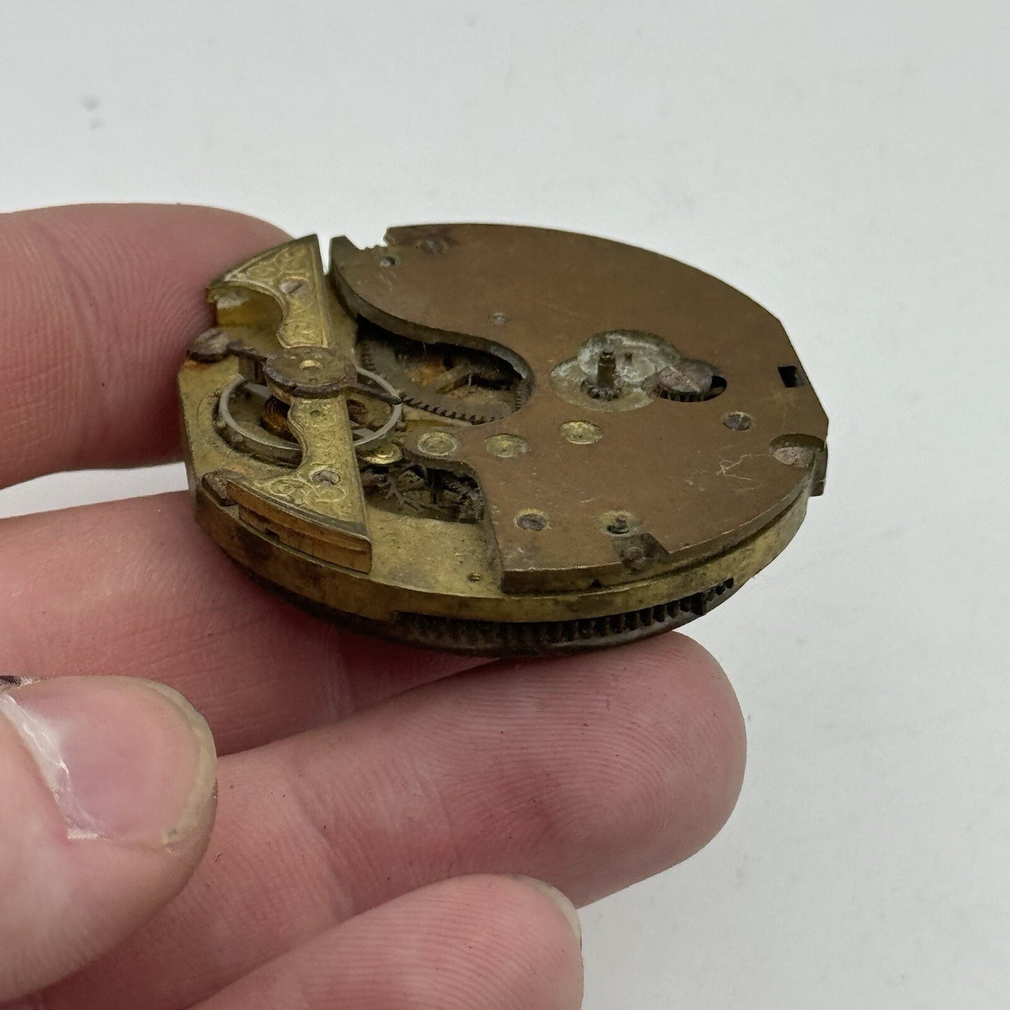 43.5mm Antique Hebdomas 8 Days Pocket Watch Movement To Restore Parts Repair