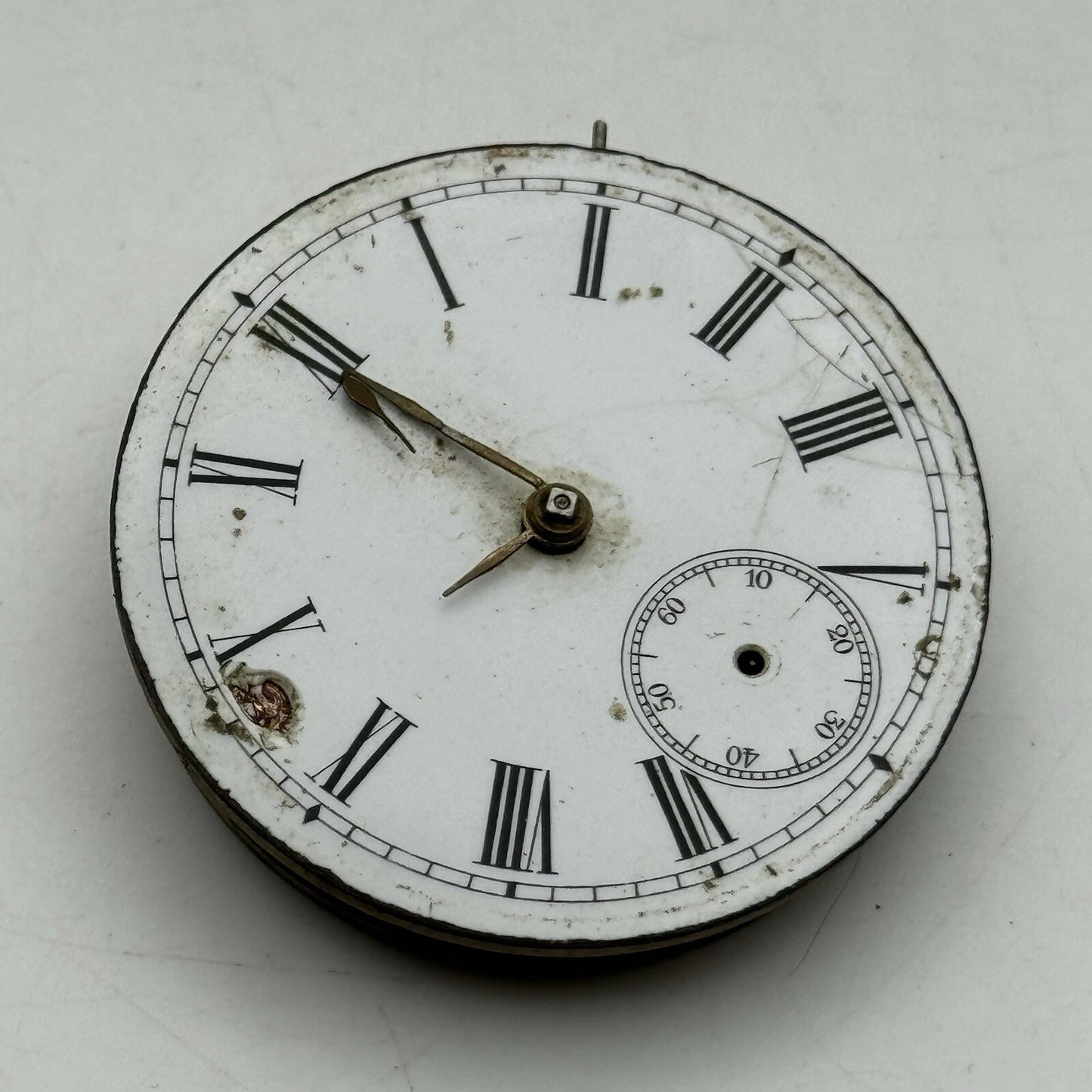 45.9mm Manual Wind No Pocket Watch Movement Roman Numerals Dial FOR PARTS