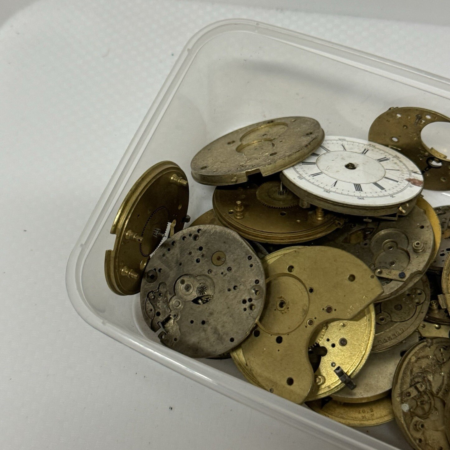 590 Grams Mixed Partial Pocket Watch Movements Watchmakers Job Lot Spares Parts