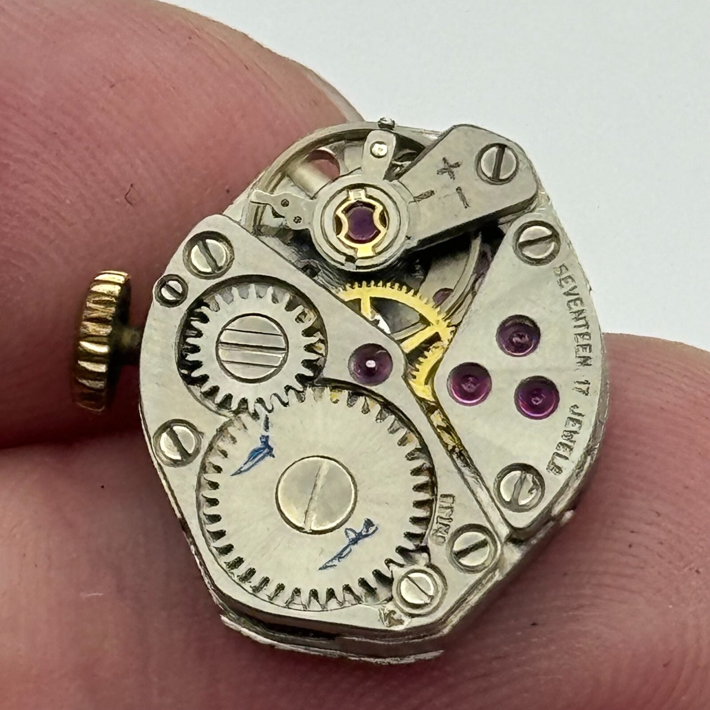15.3mm Running Rotary FHF 609 Manual Wind 17 Jewels Swiss Watch Movement PARTS