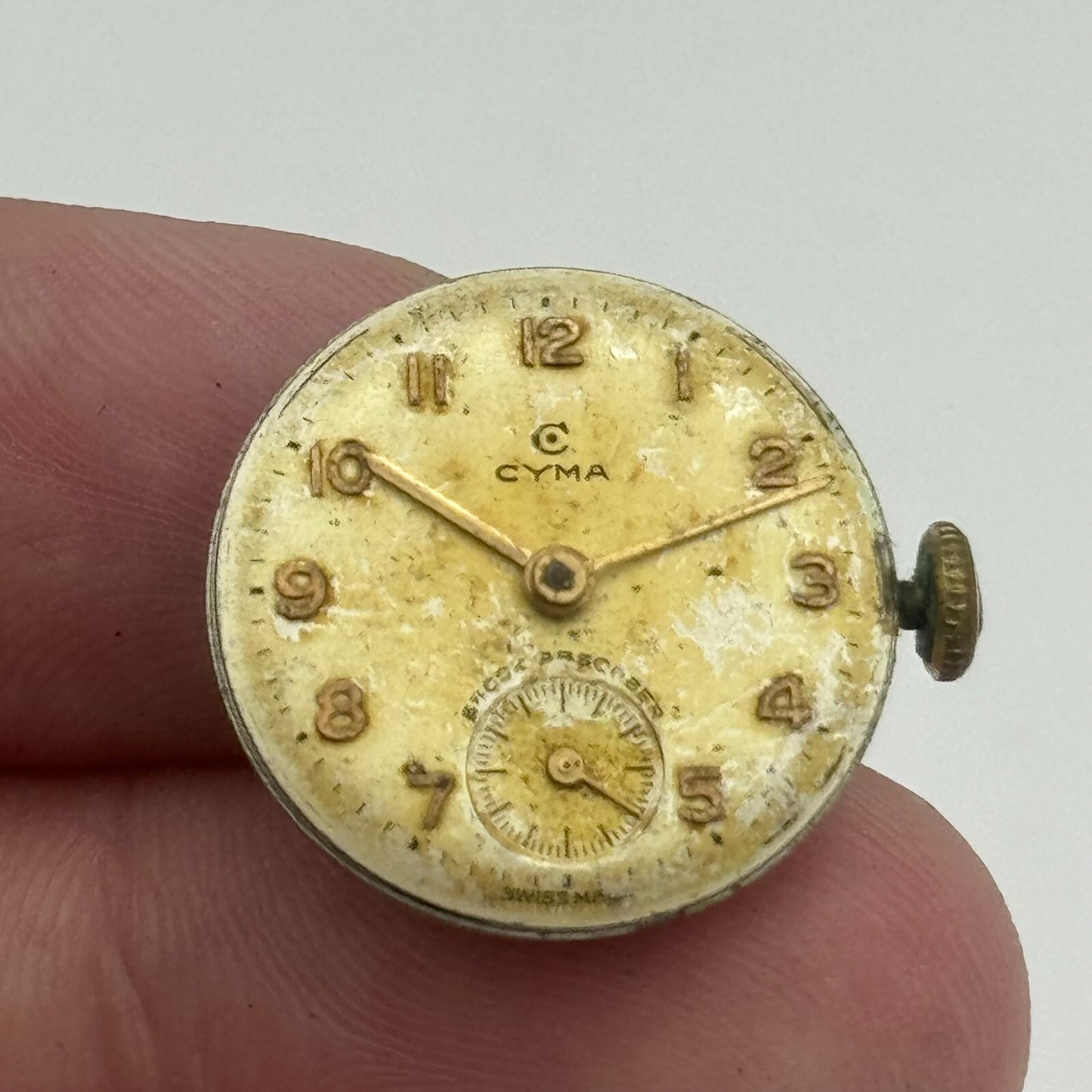 19.7mm Cyma R.424 Sub Seconds Manual Wind Watch Movement Swiss Vintage PARTS