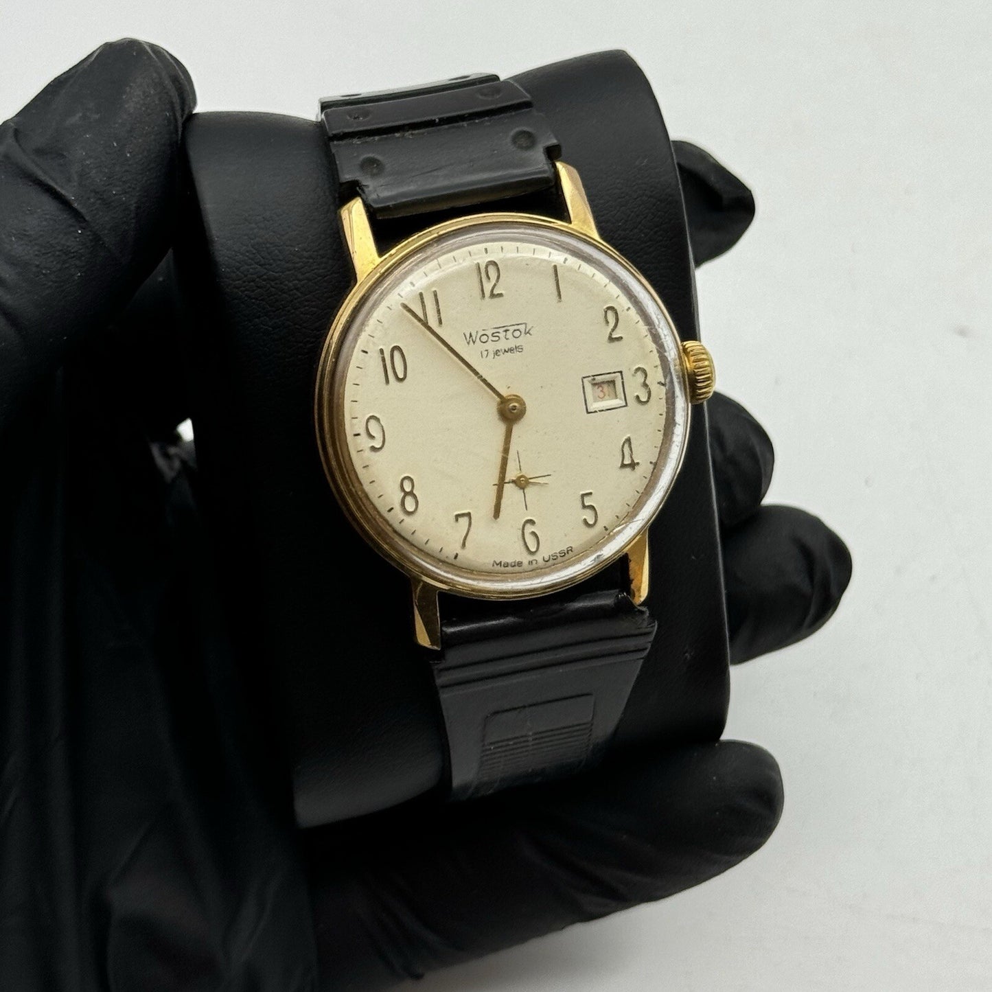 34mm Manual Wind Wostok USSR Date Dial Watch FOR PARTS