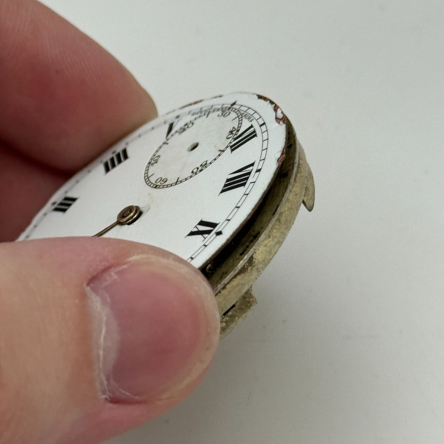 43.1mm Vintage 15 Jewels Swiss 3 Adjus Sub Seconds Pocket Watch Movement PARTS
