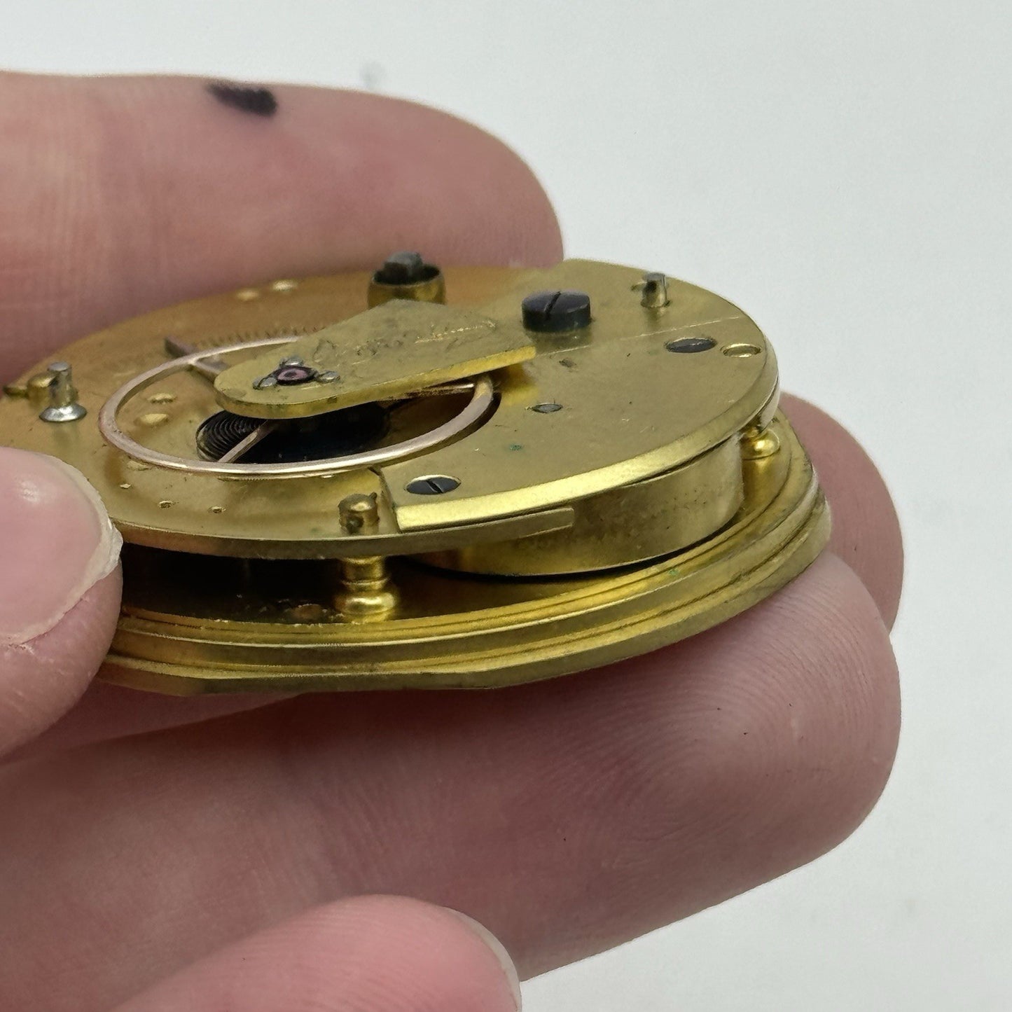 42.9mm Antique Fusee Quality English Pocket Watch Movement - PARTS REPAIR SPARES