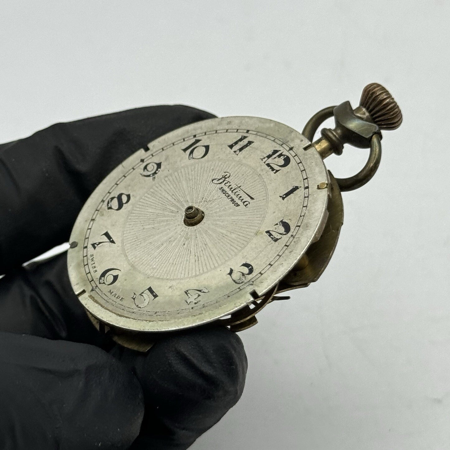 44mm Bentima Shockproof Swiss Antique Pocket Watch Movement FOR PARTS