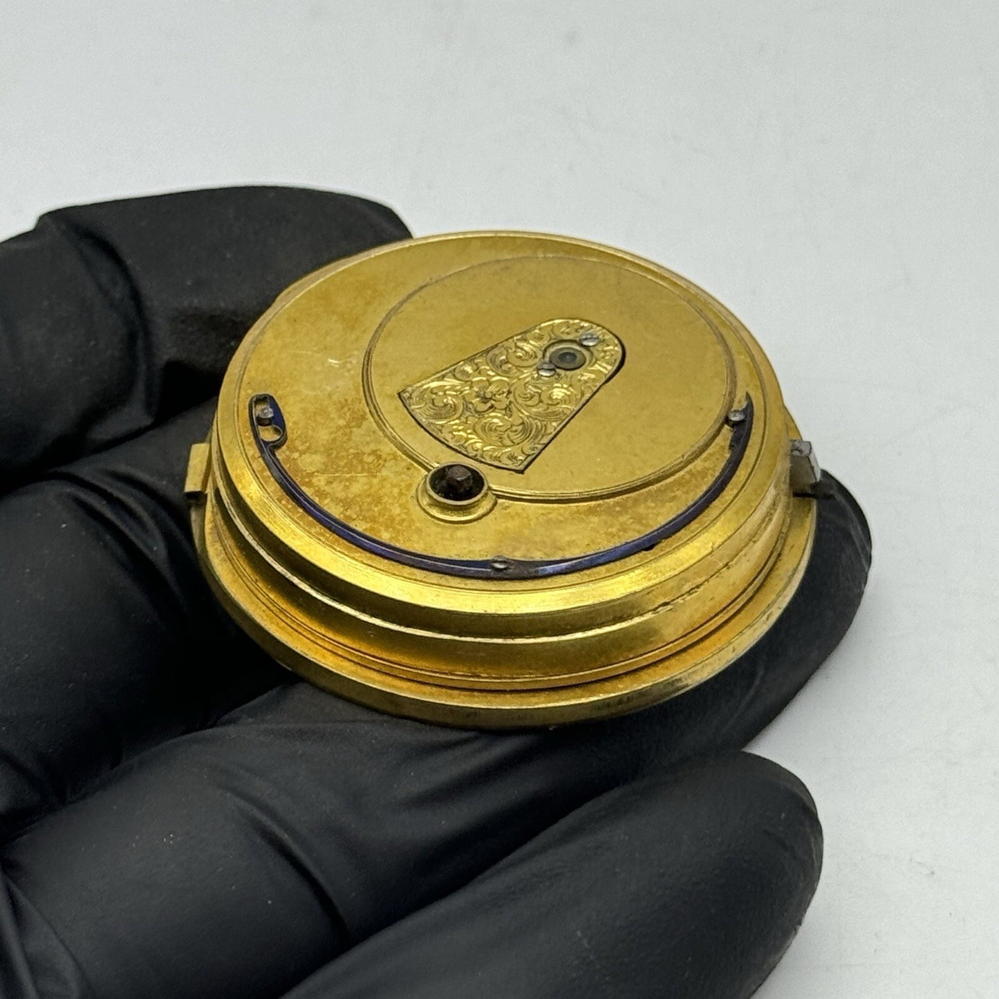 44.9mm Unidentified Quality Antique Fusee Pocket Watch Movement FOR PARTS
