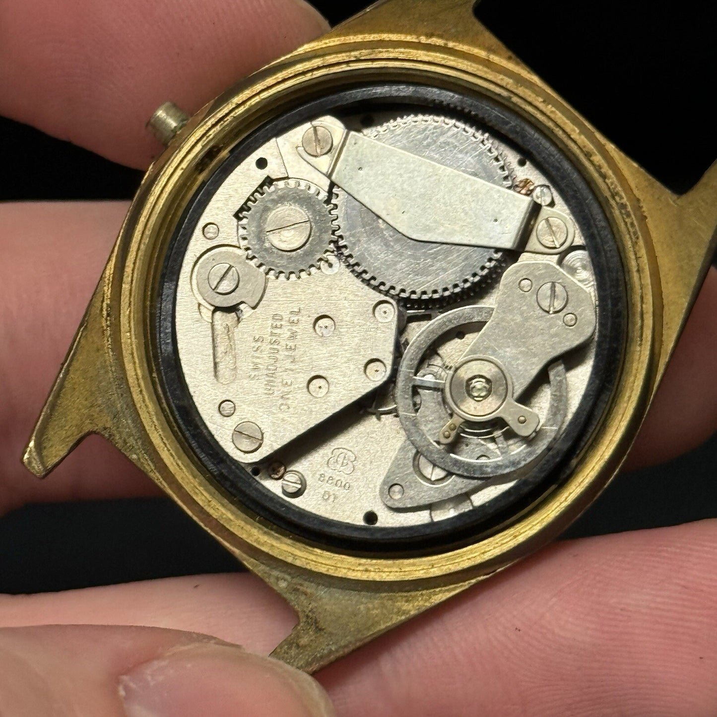 35mm Manual Wind Gents Vintage Newmark EB 8800 DT Movement Watch NON WORKING