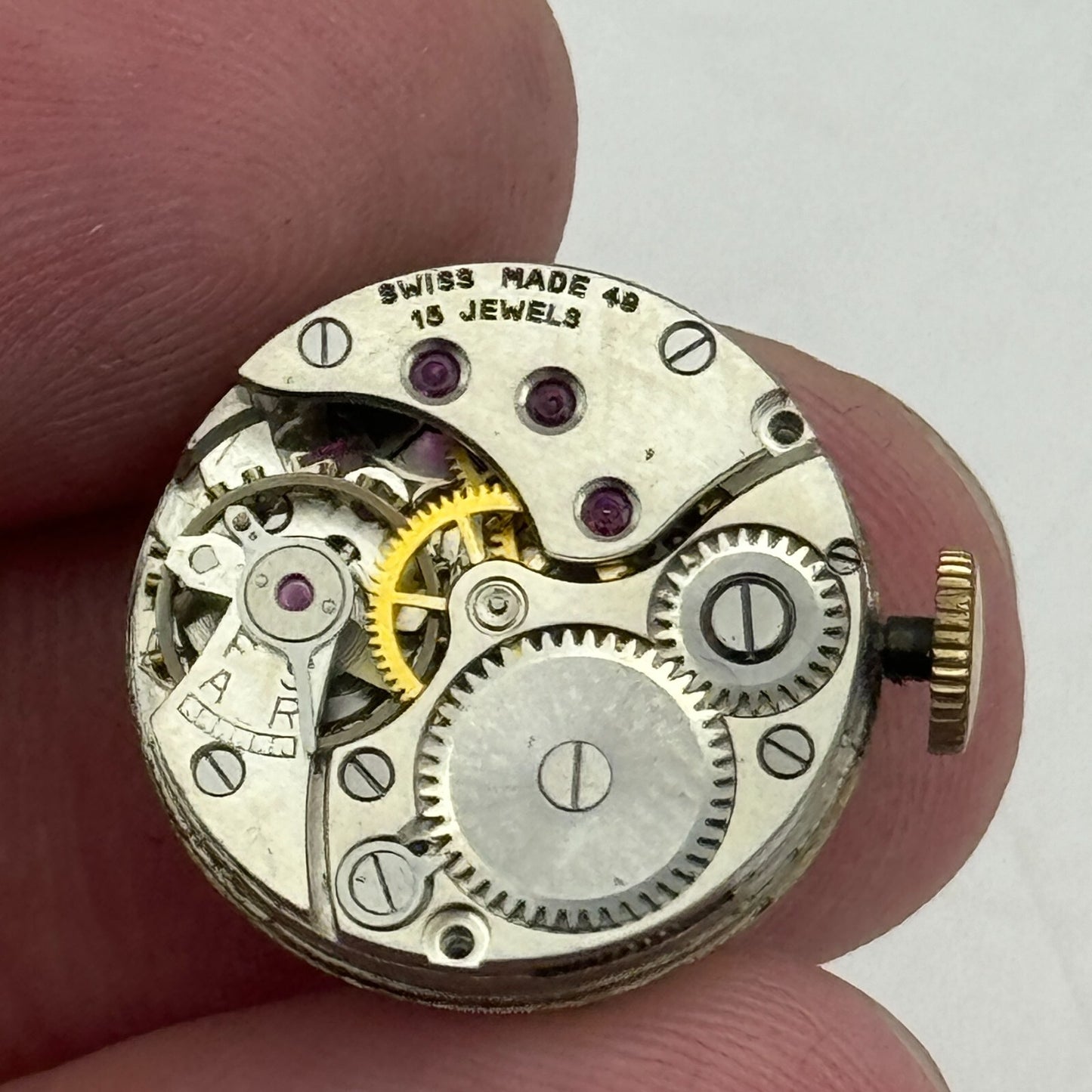 17.8mm Ladies Revue 49 Limit Swiss 15 Jewels Manual Wind Watch Movement PARTS