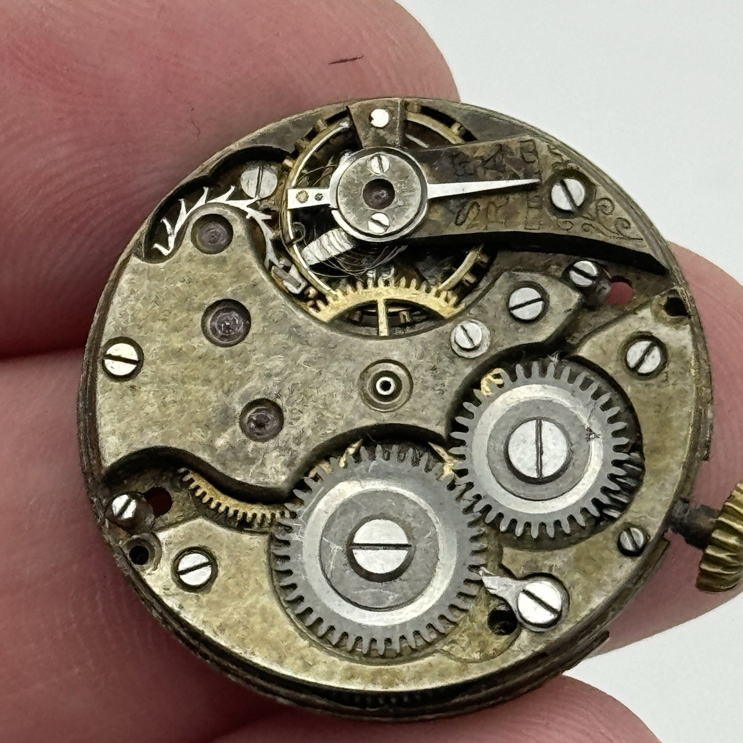 25.7mm ROLEX Rebberg Manual Wind Trench Watch Movement & Dial Antique PARTS