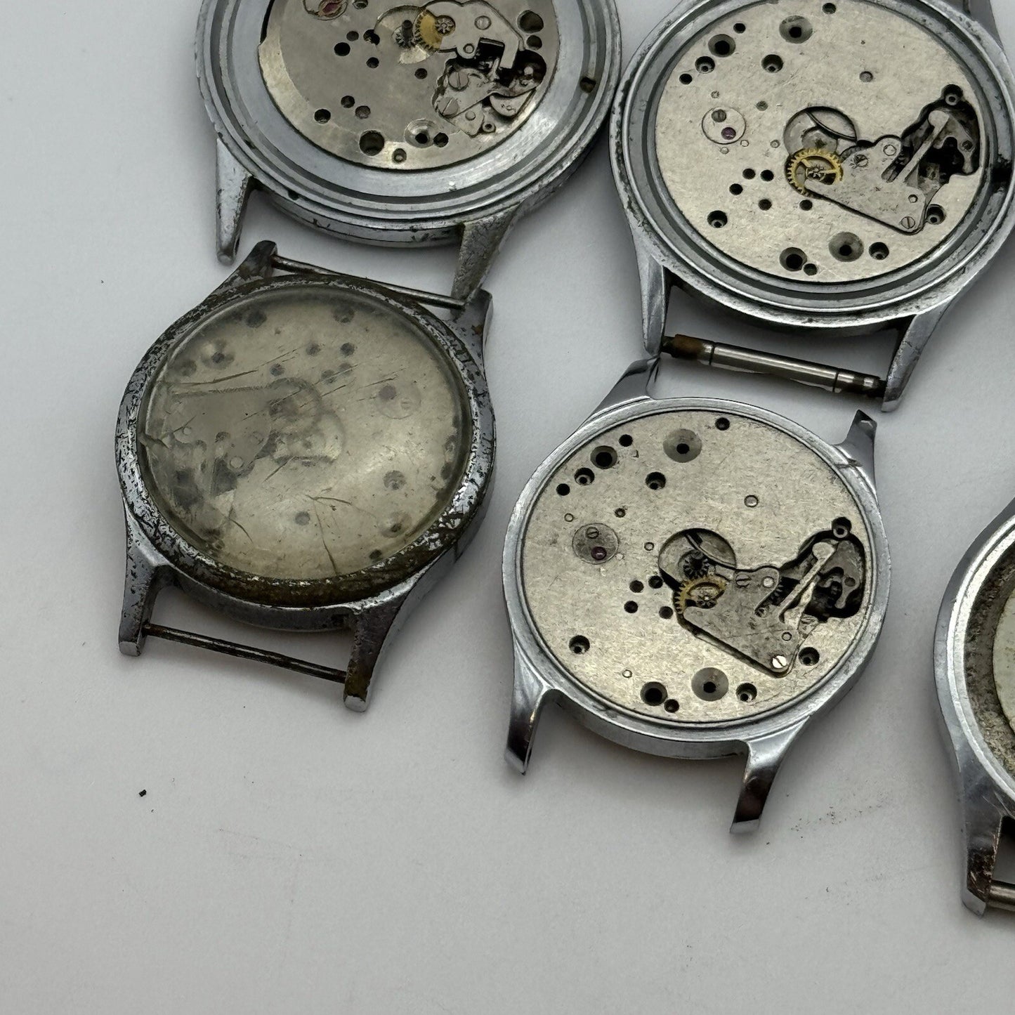 8 x Vintage Soviet Manual Wind Watch Heads For Parts Repair Job Lot Bundle
