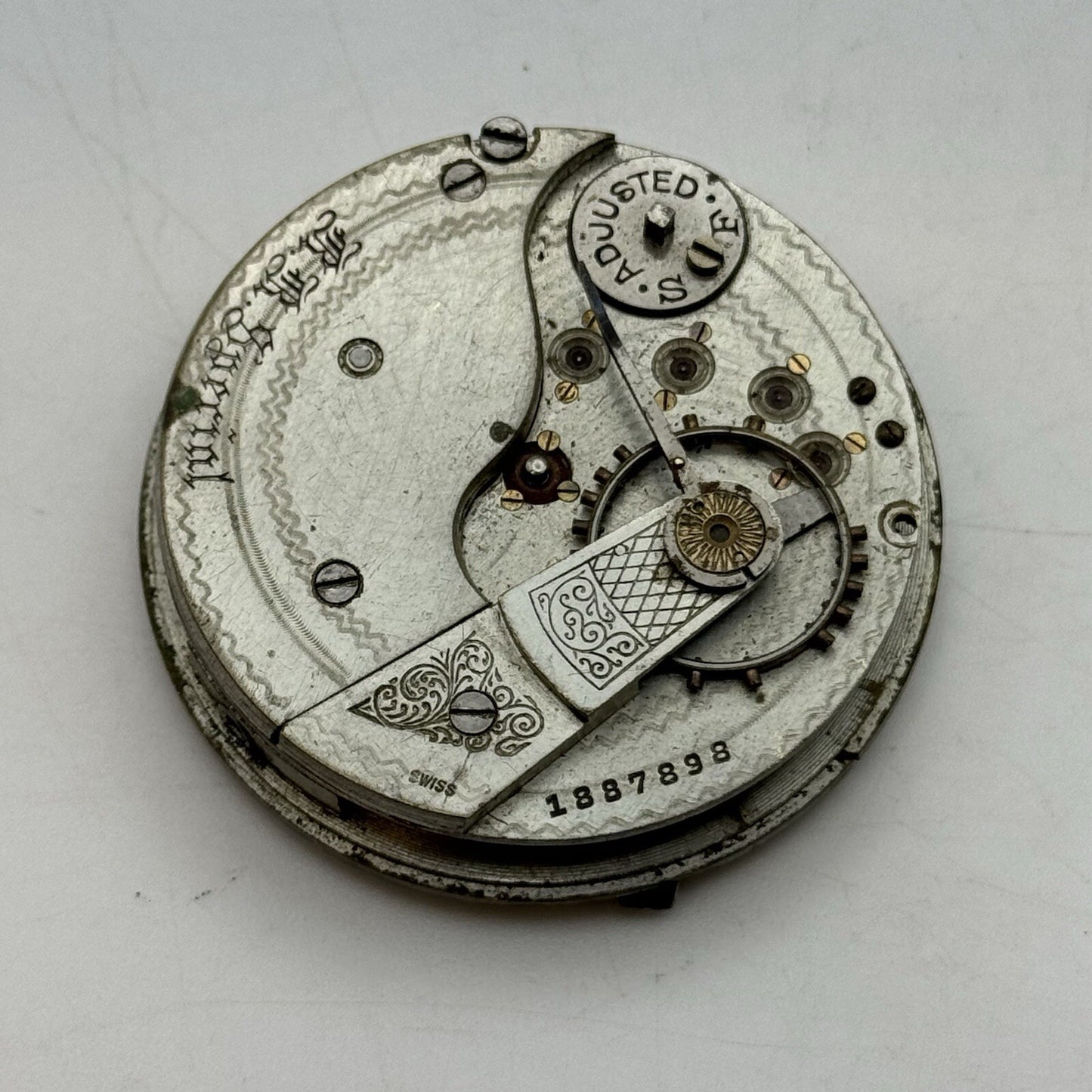 45.7mm Veritoff "Fake" Railroad Special Pocket Watch Movement FOR PARTS