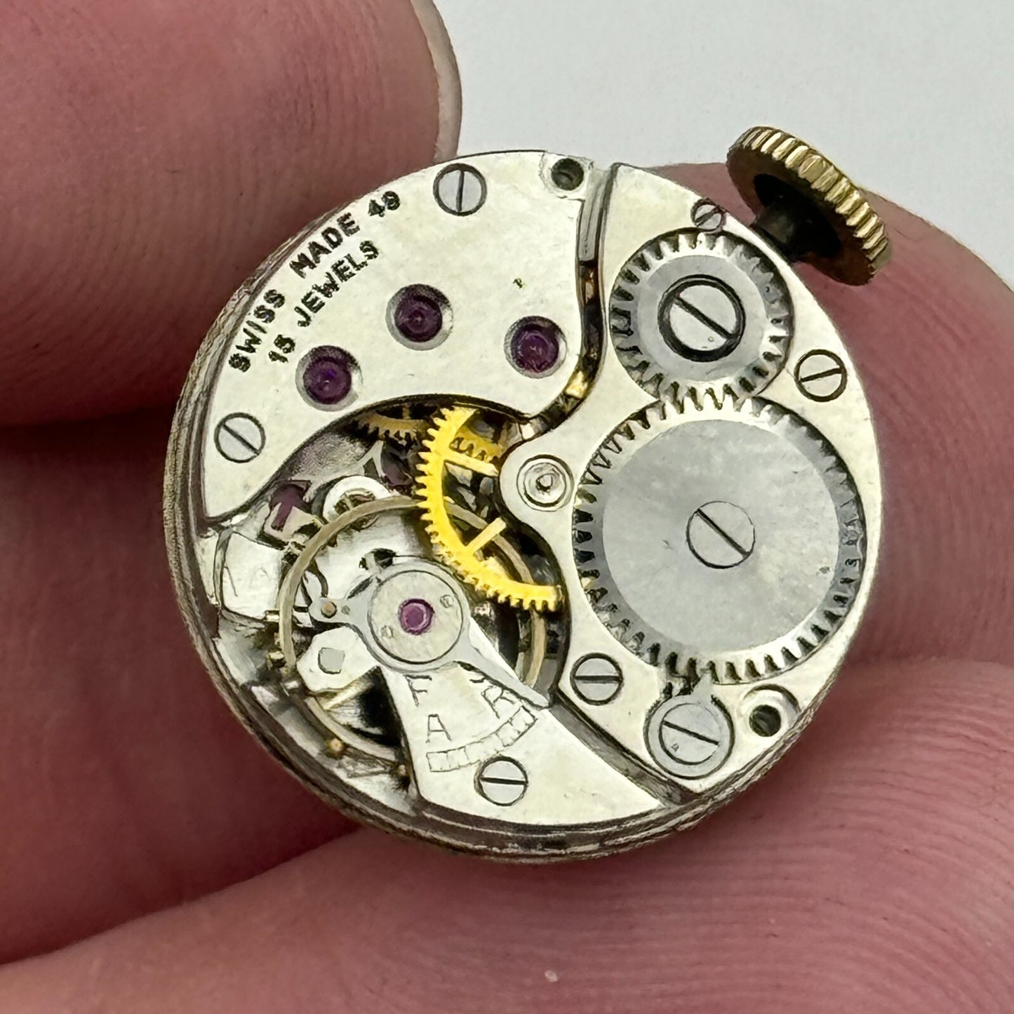 17.8mm Ladies Revue 49 Limit Swiss 15 Jewels Manual Wind Watch Movement PARTS