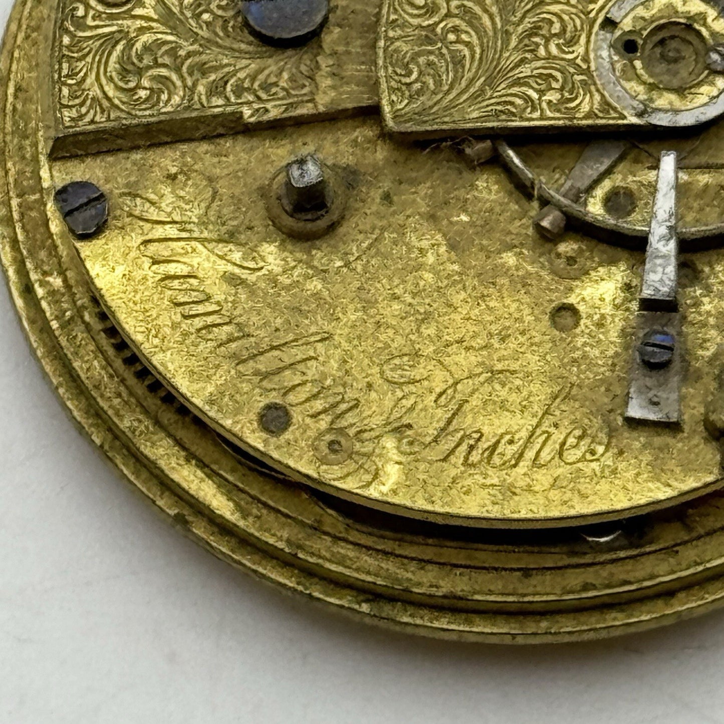 41.1mm Hamilton & Inches Fusee Pocket Watch Movement FOR PARTS Restore