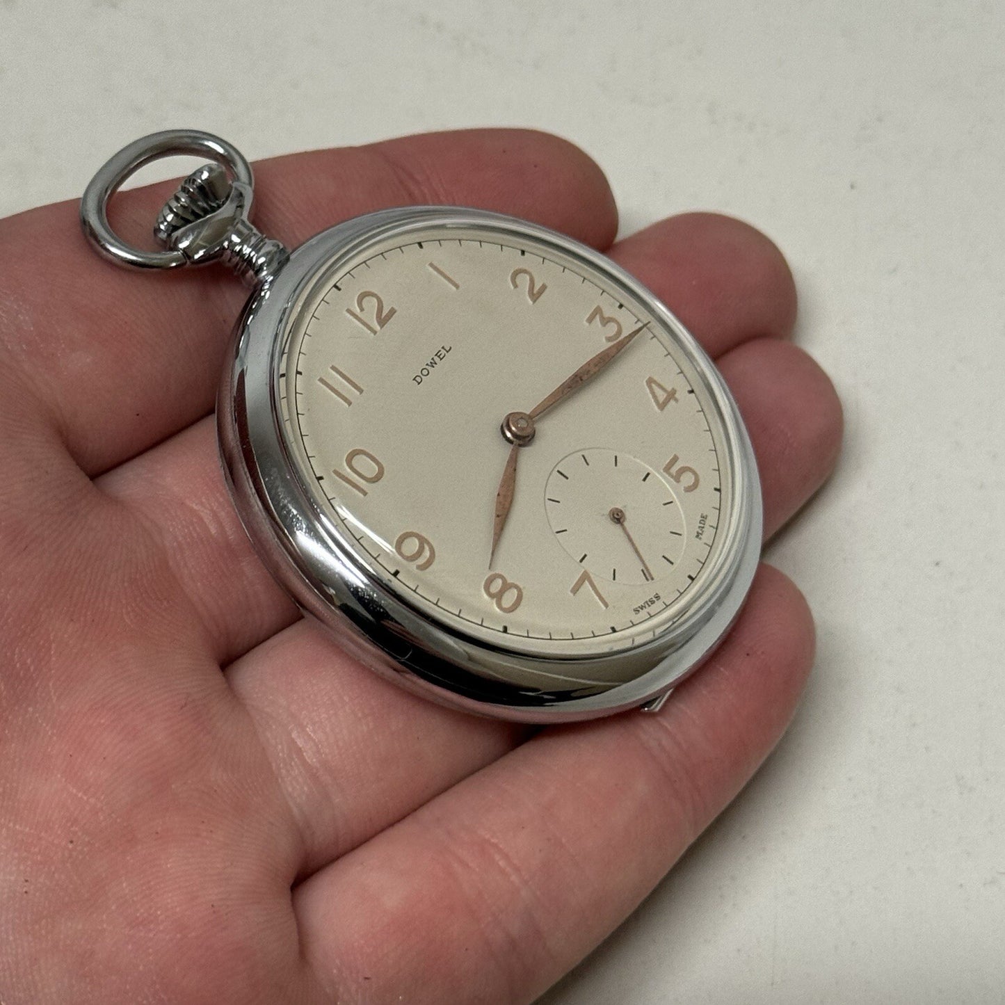 50mm Vintage Dowel NEW OLD STOCK Open Face Sub Seconds Pocket Watch TO SERVICE
