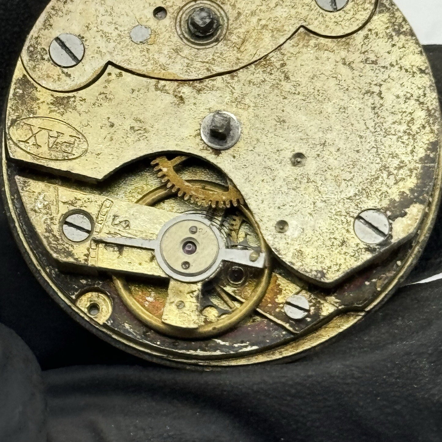 34.2mm PAX Beautiful Porcelain Dial Pocket Fob Watch Movement FOR PARTS Repair