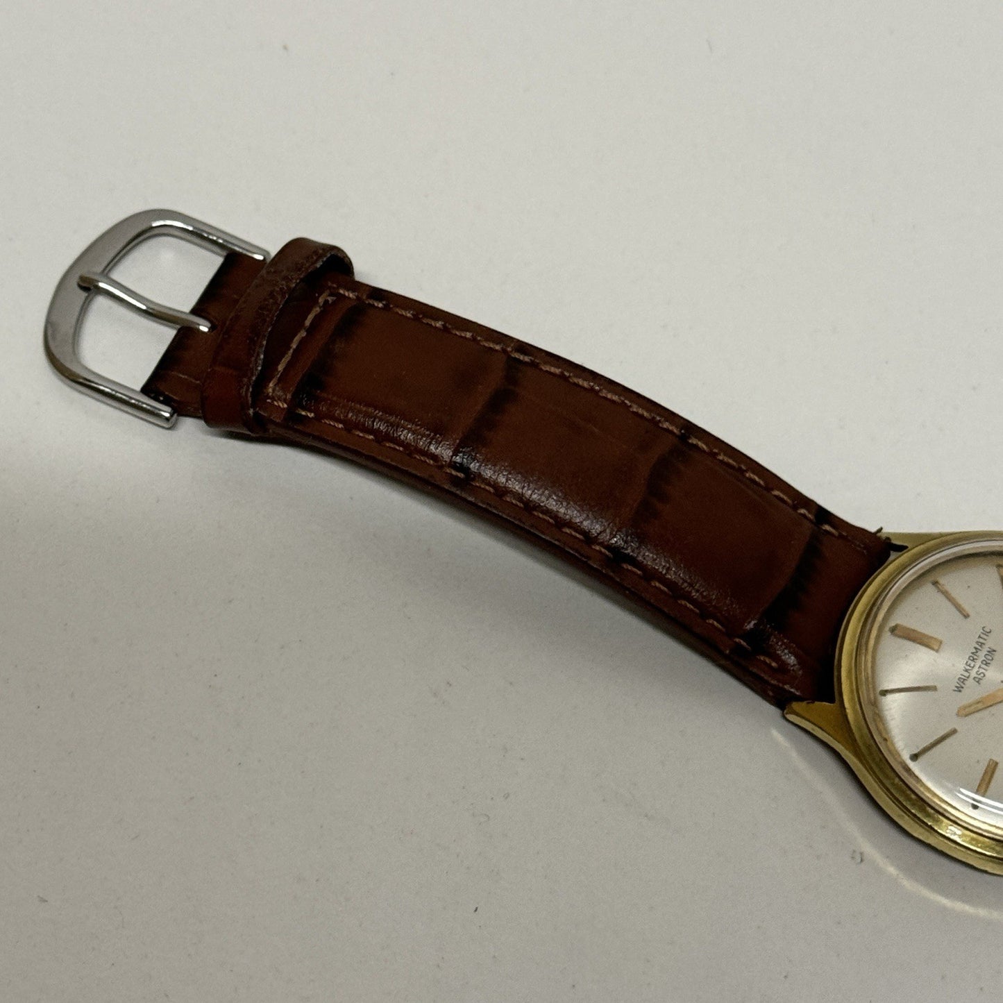 34mm Mens Walkermatic Astron ETA 2472 Automatic Vintage Watch Running To Service