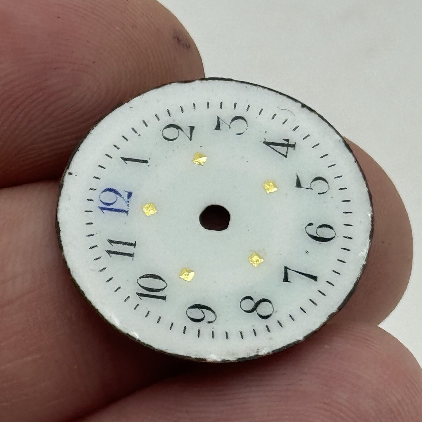 22.8mm Antique Beautiful Porcelain Patterned Ladies Watch Dial Spares Parts