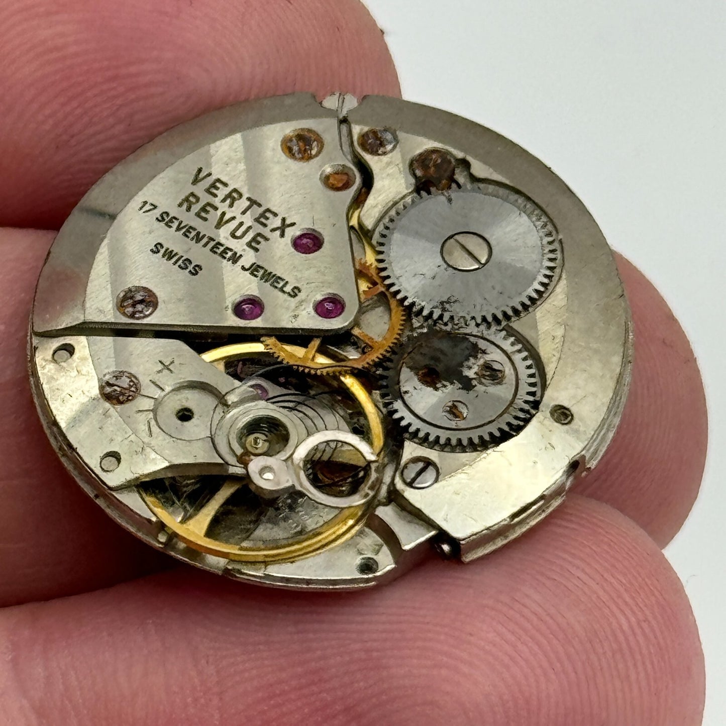 25.9mm Men’s Vertex Revue MSR T43 Manual Wind Watch Movement Swiss Vintage PARTS