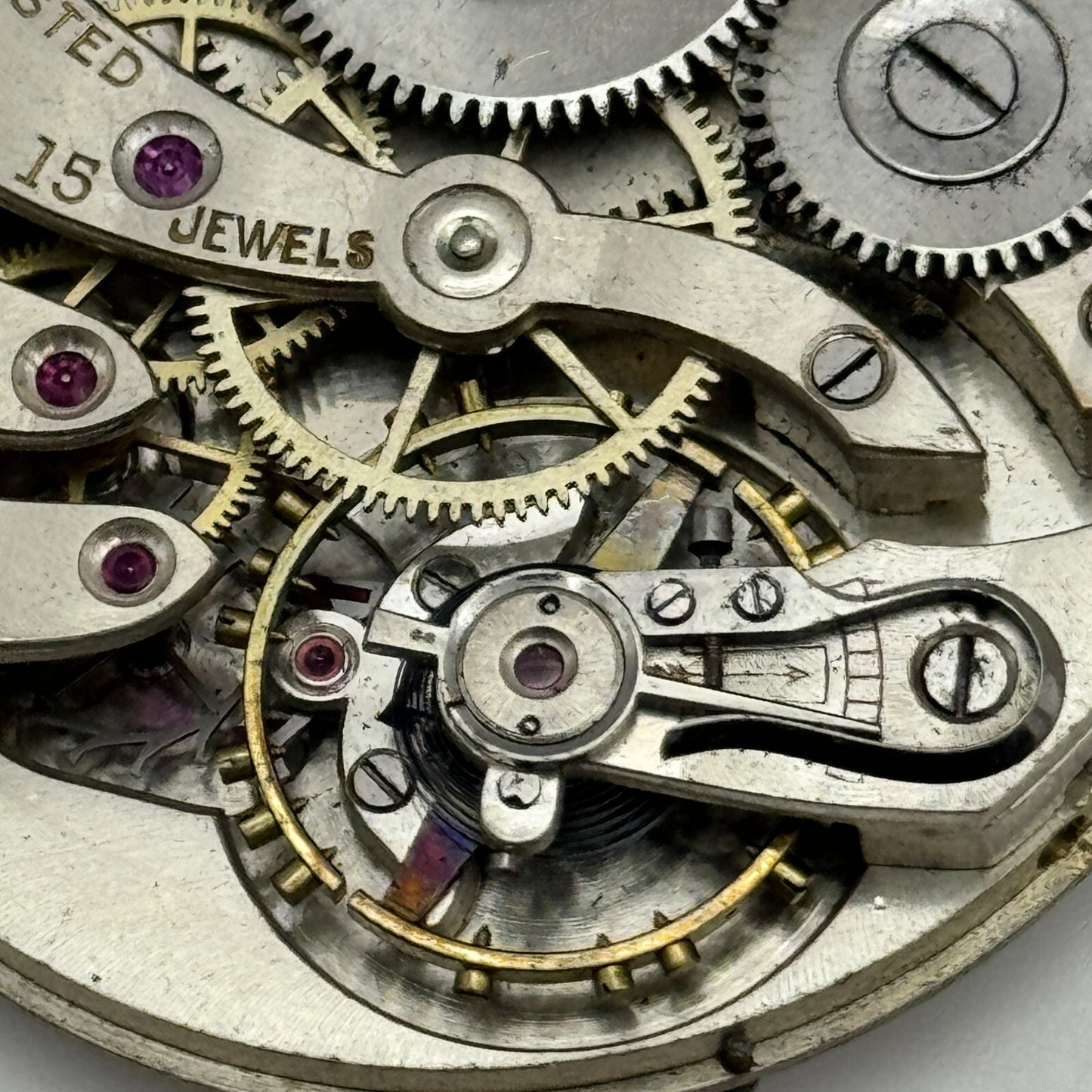 43.1mm Unidentified High Grade 15 Jewels Swiss Pocket Watch Movement PARTS
