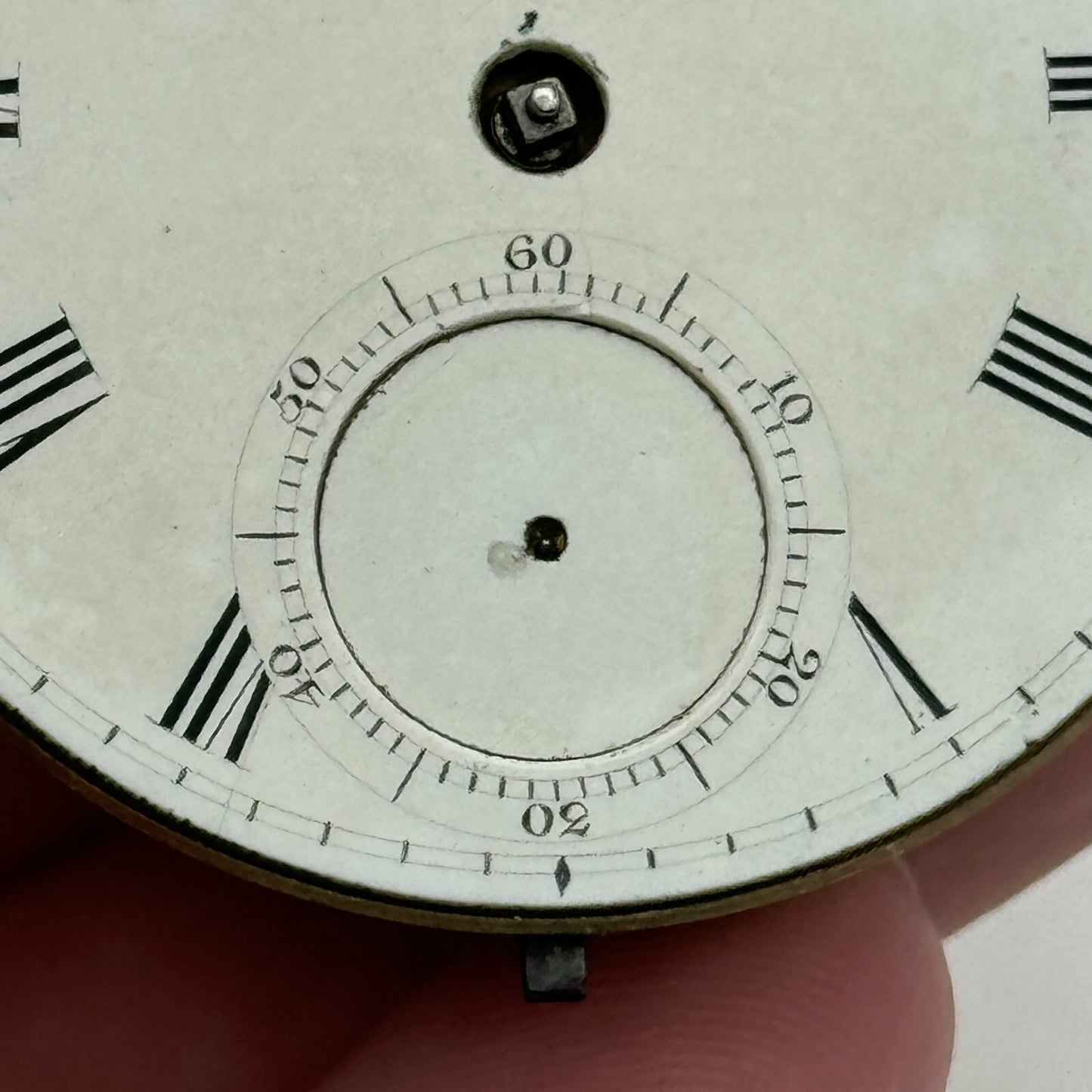 44.3mm Antique Unidentified Fusee Balance Intact Pocket Watch Movement PARTS