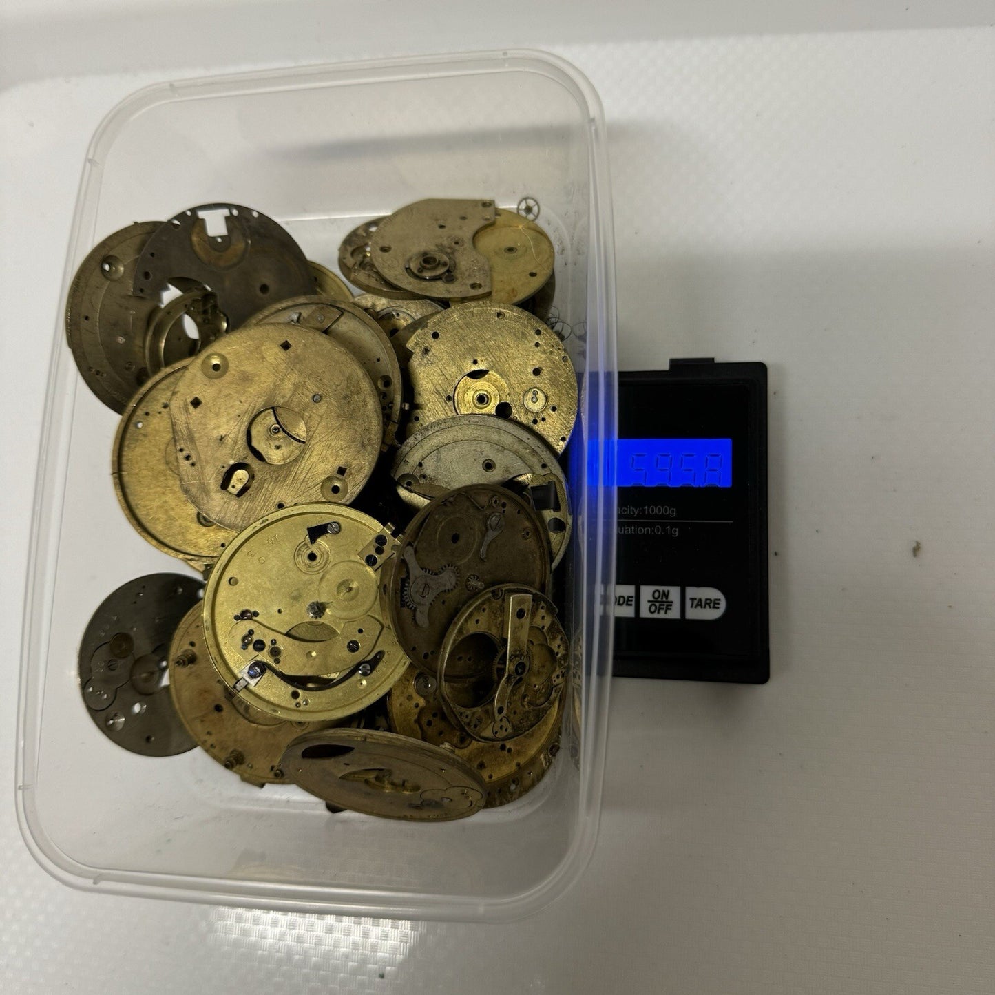 590 Grams Mixed Partial Pocket Watch Movements Watchmakers Job Lot Spares Parts