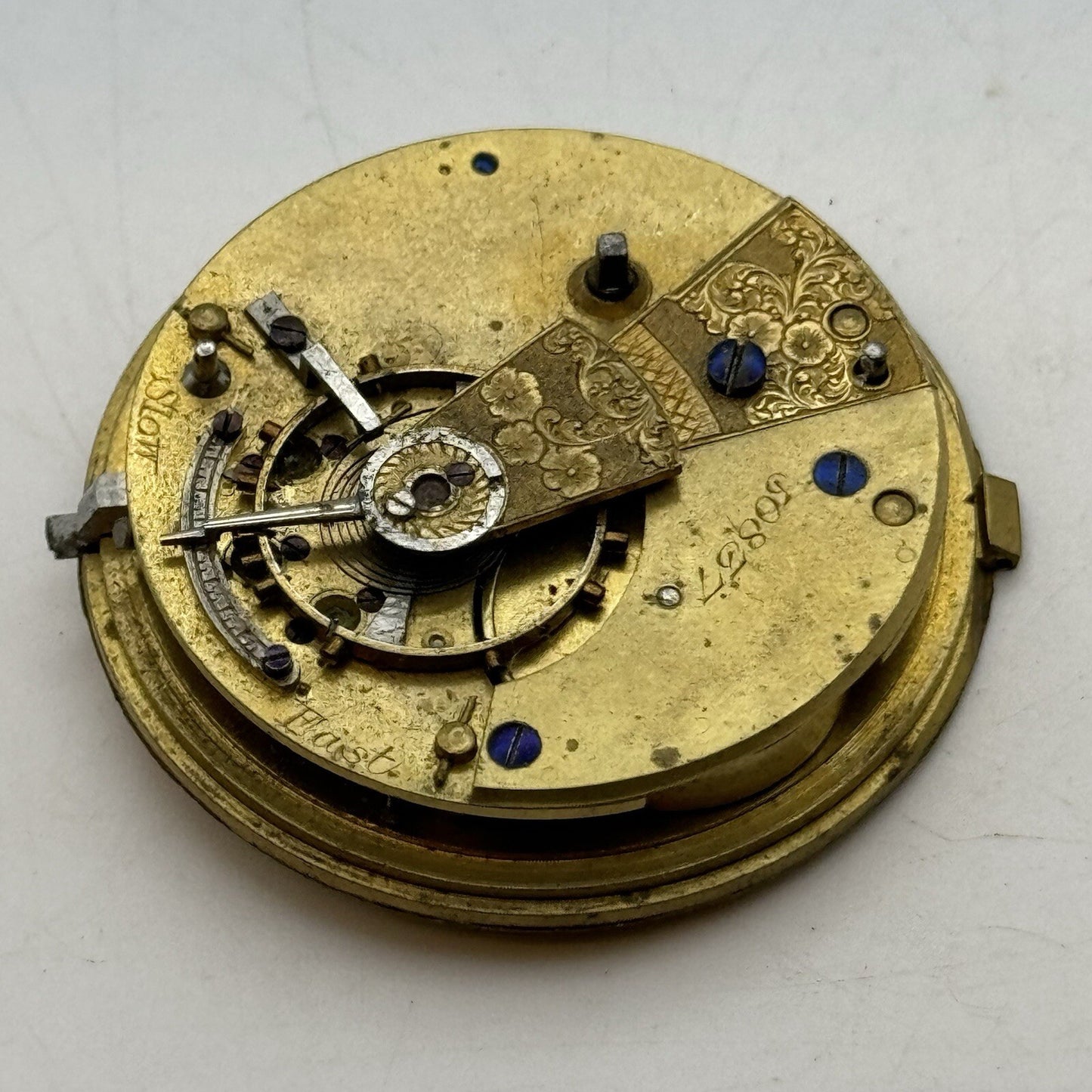 41.4mm Unidentified Fusee No Chain Pocket Watch Movement FOR PARTS