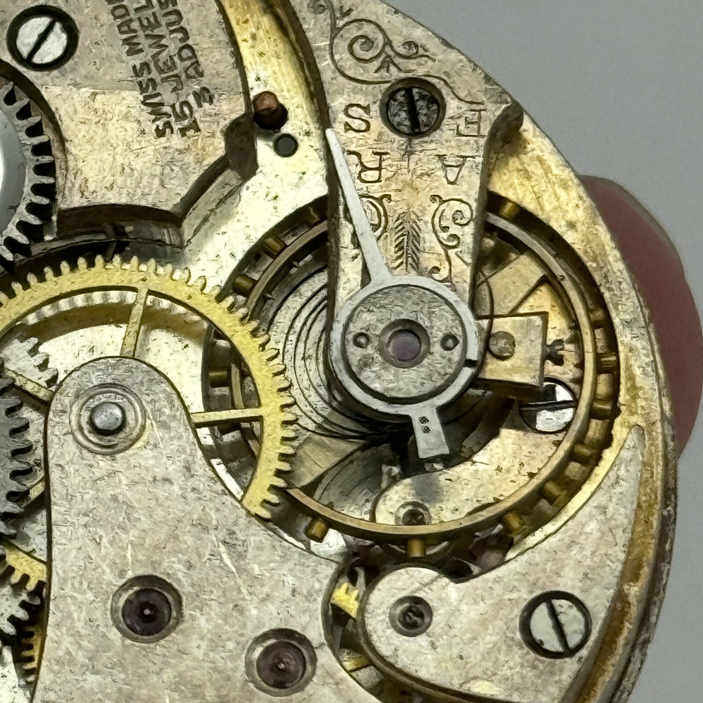 43.1mm Vintage 15 Jewels Swiss 3 Adjus Sub Seconds Pocket Watch Movement PARTS