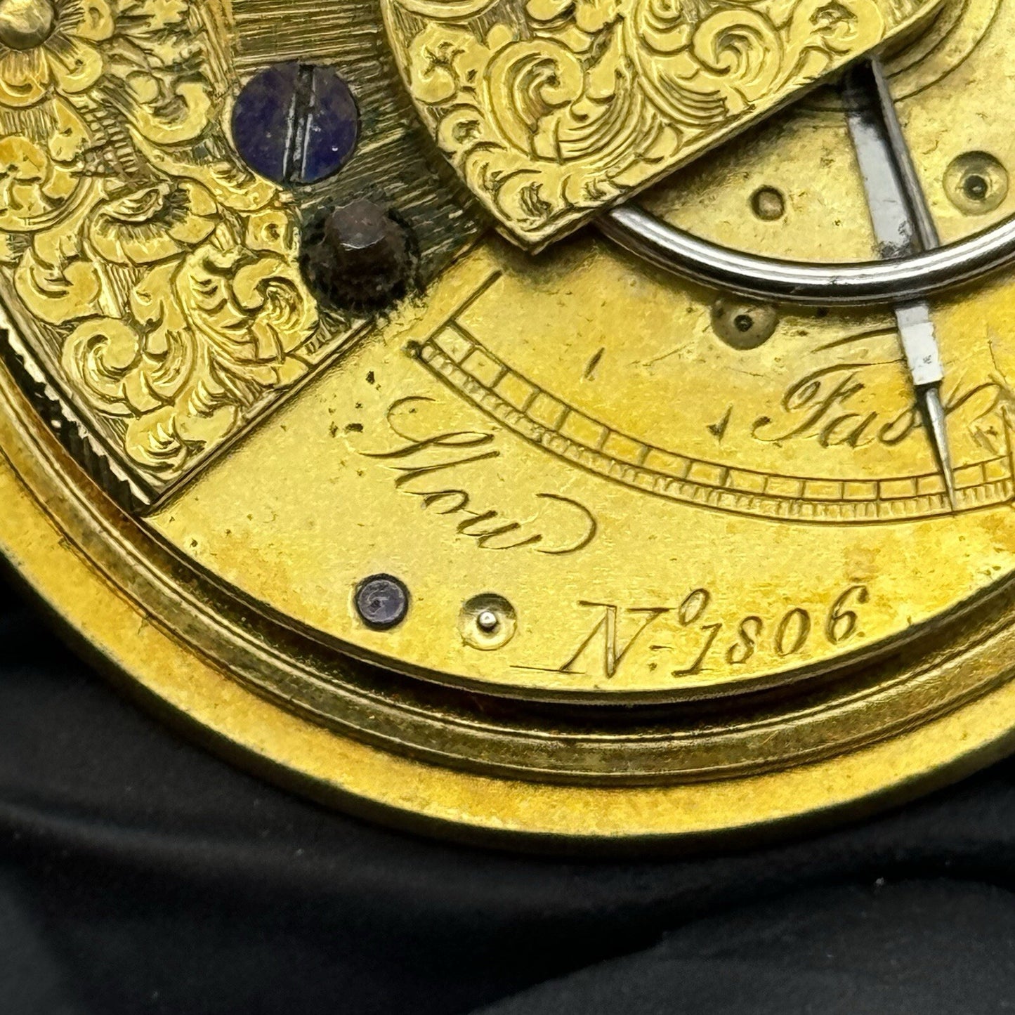 44.9mm Unidentified Quality Antique Fusee Pocket Watch Movement FOR PARTS