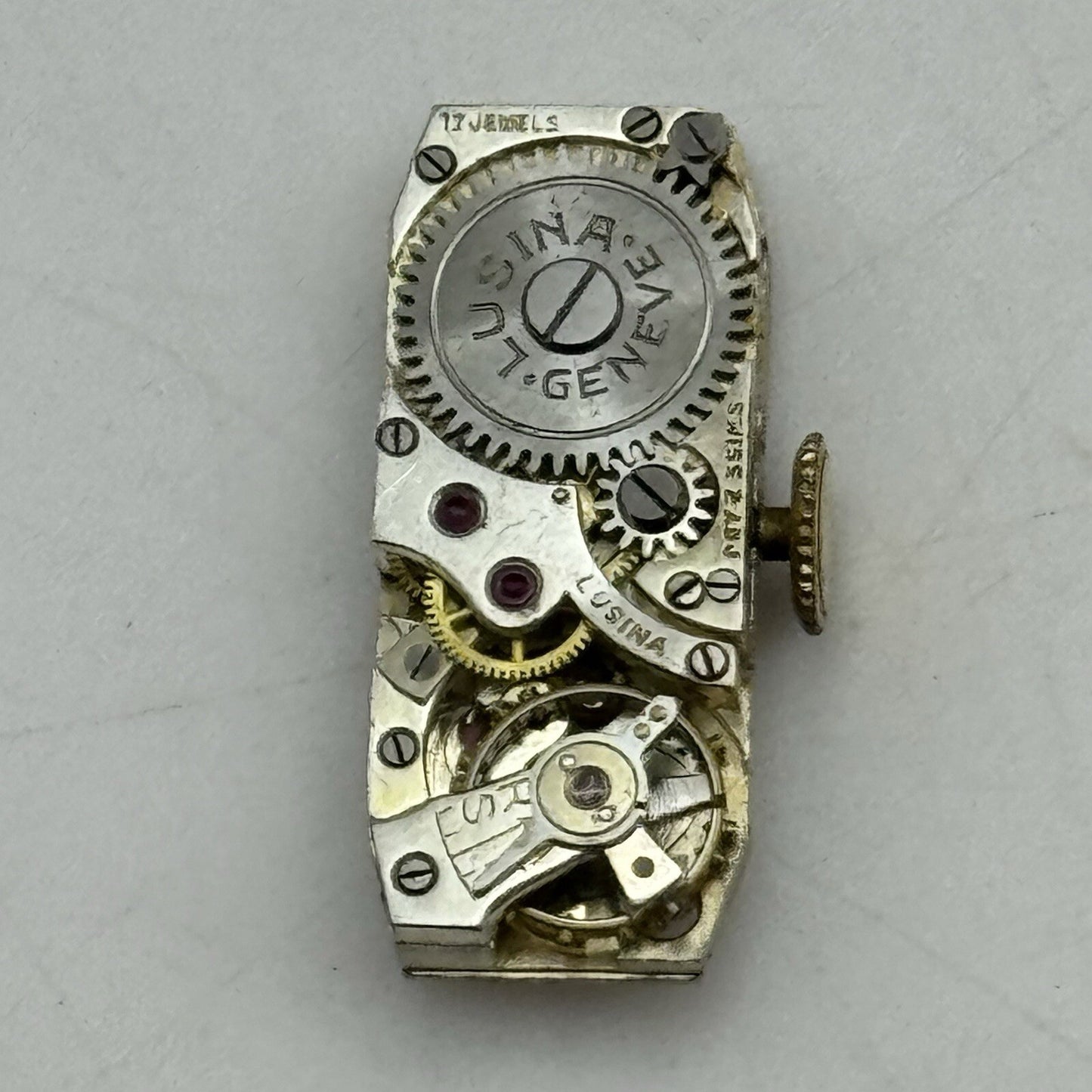 8.9mm Lusina Geneve Small Tank Watch Movement Restoration Parts Repair Bal Ok