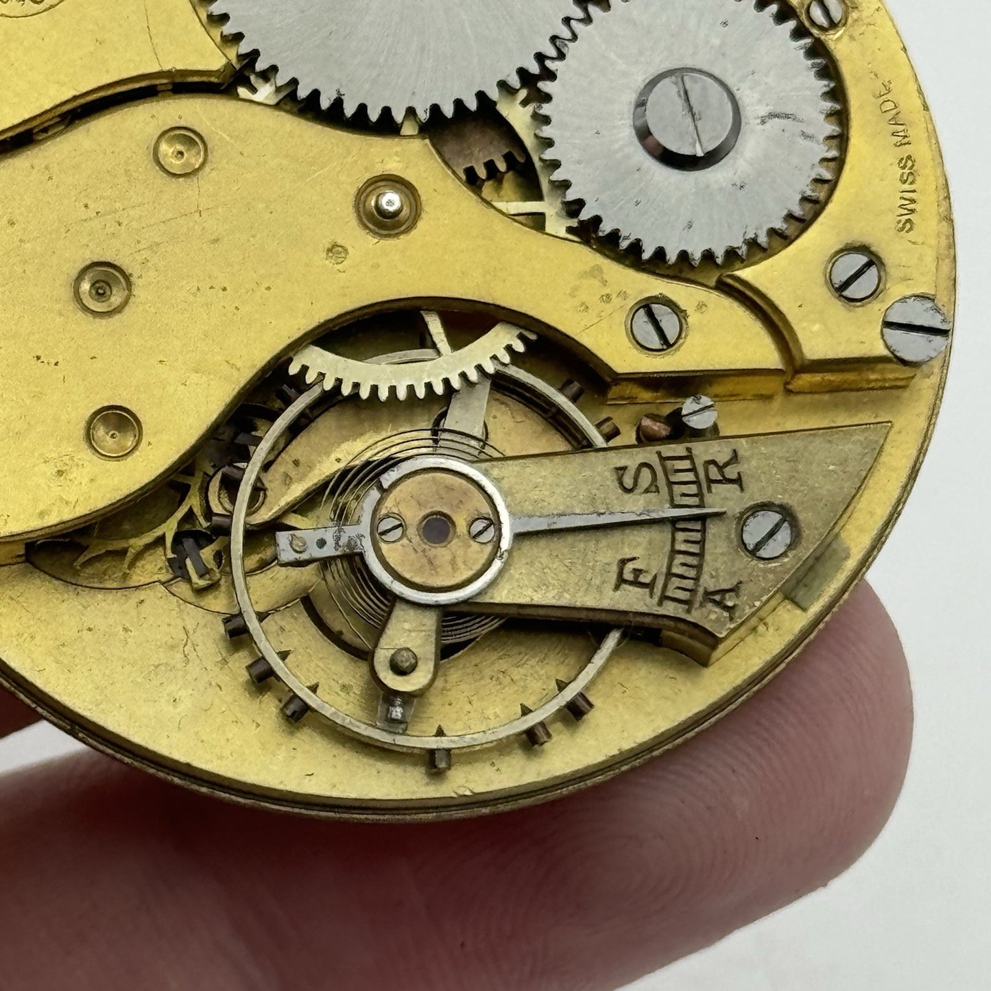 43.2mm Moeris Open Face Swiss Vintage Pocket Watch Movement PARTS REPAIR SPARES