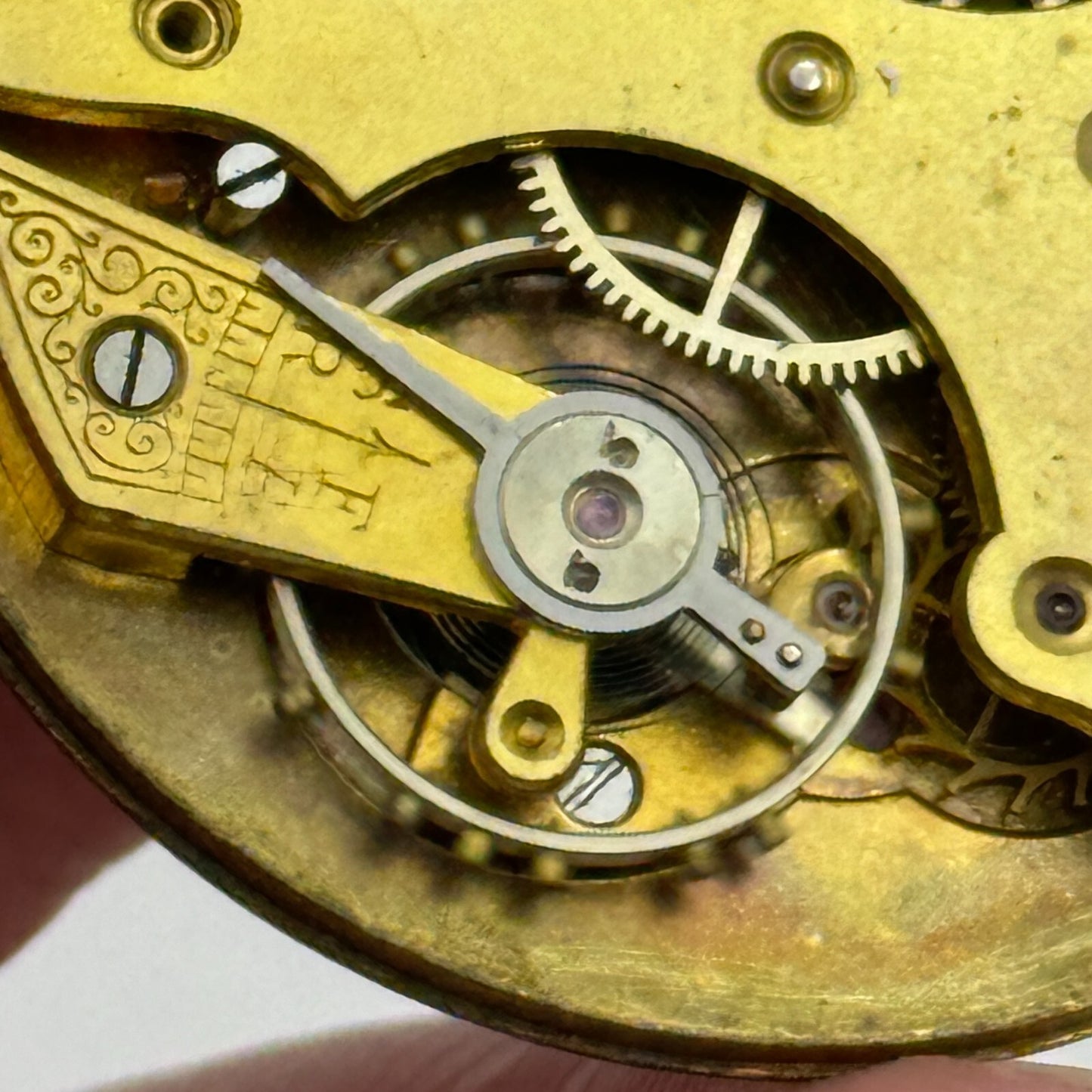 42.9mm Open Face Balance Intact Swiss 15 Jewels Pocket Watch Movement PARTS