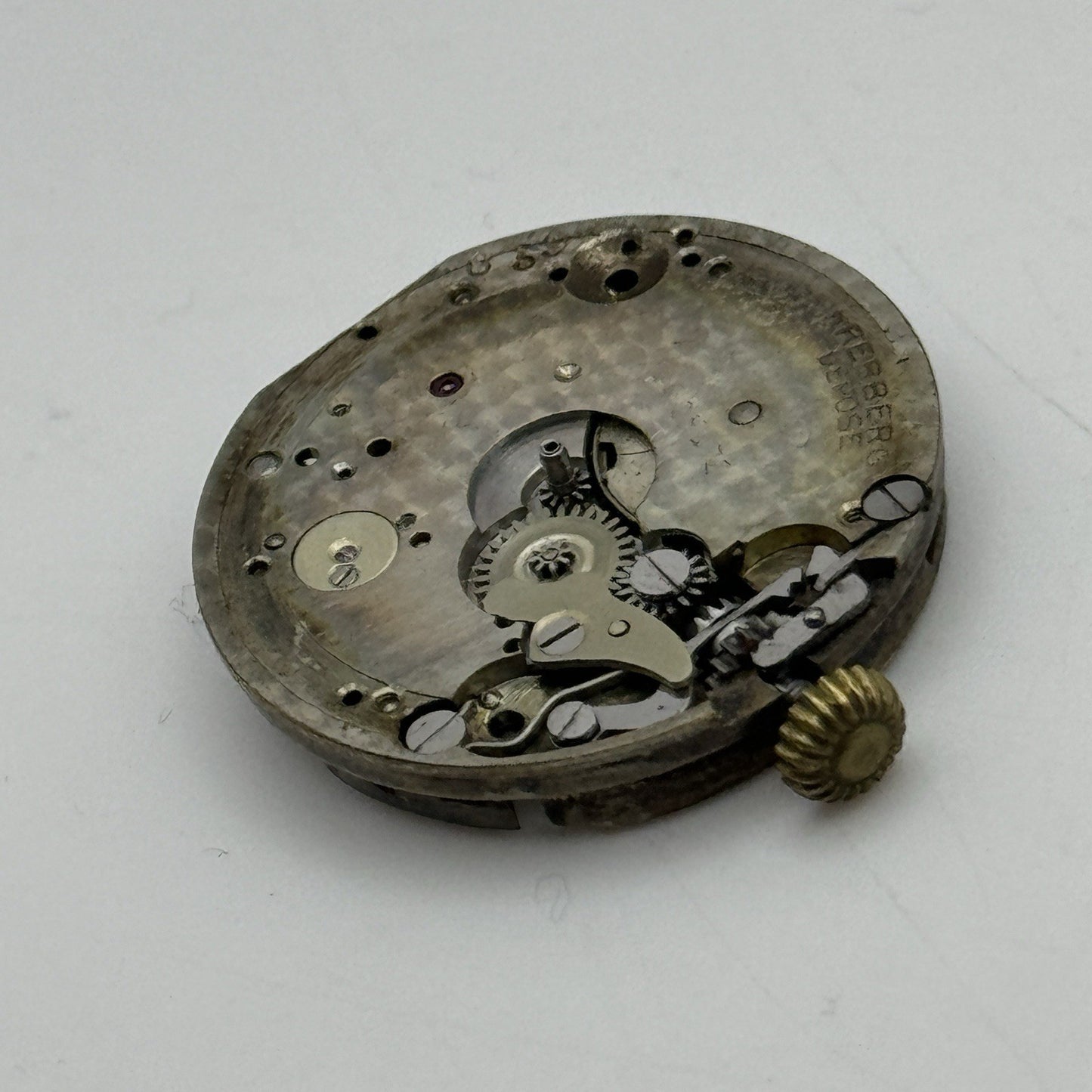 25.7mm ROLEX Rebberg Manual Wind Trench Watch Movement & Dial Antique PARTS