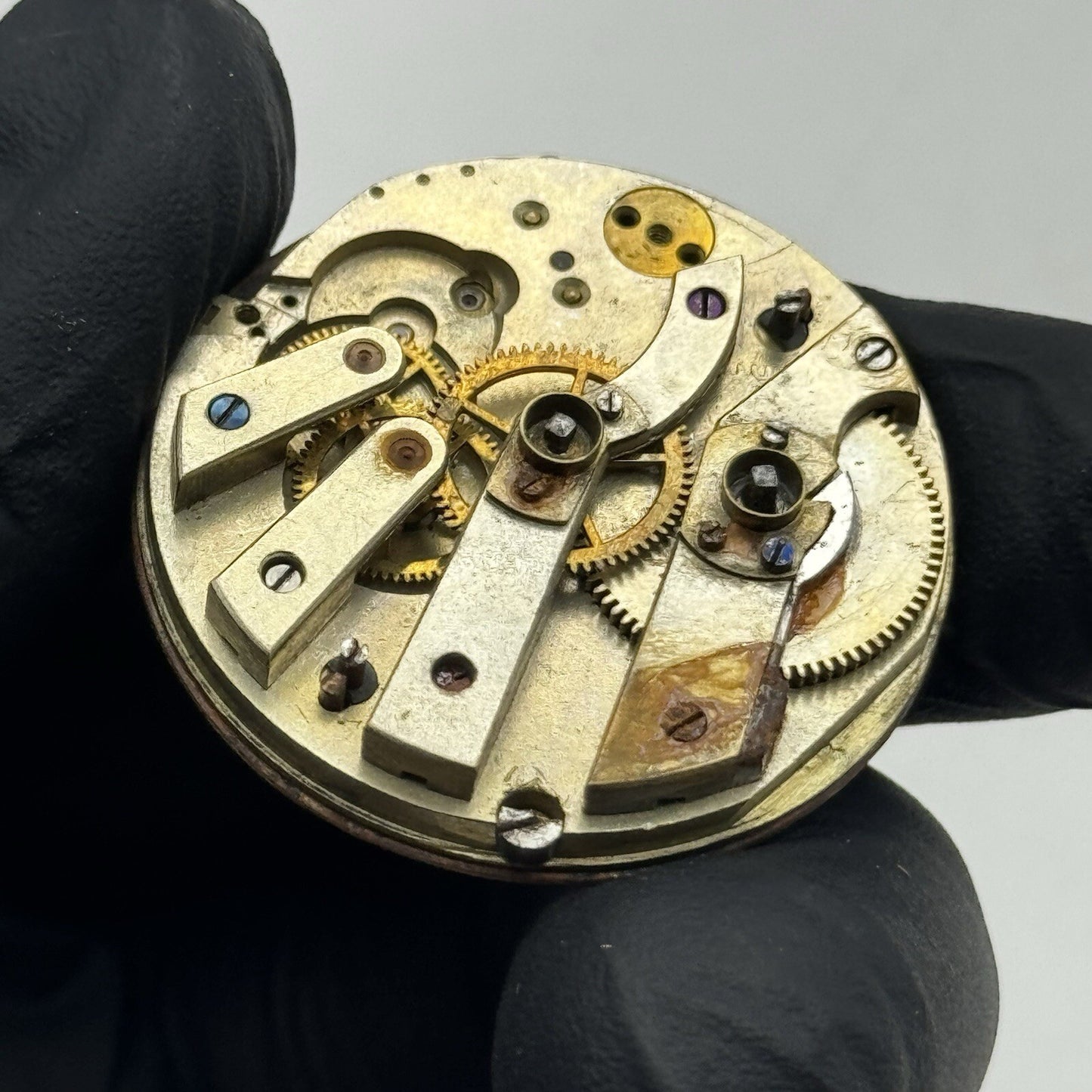 34.4mm Beautiful Patterned Dial Cylinder Pocket Watch Movement FOR PARTS